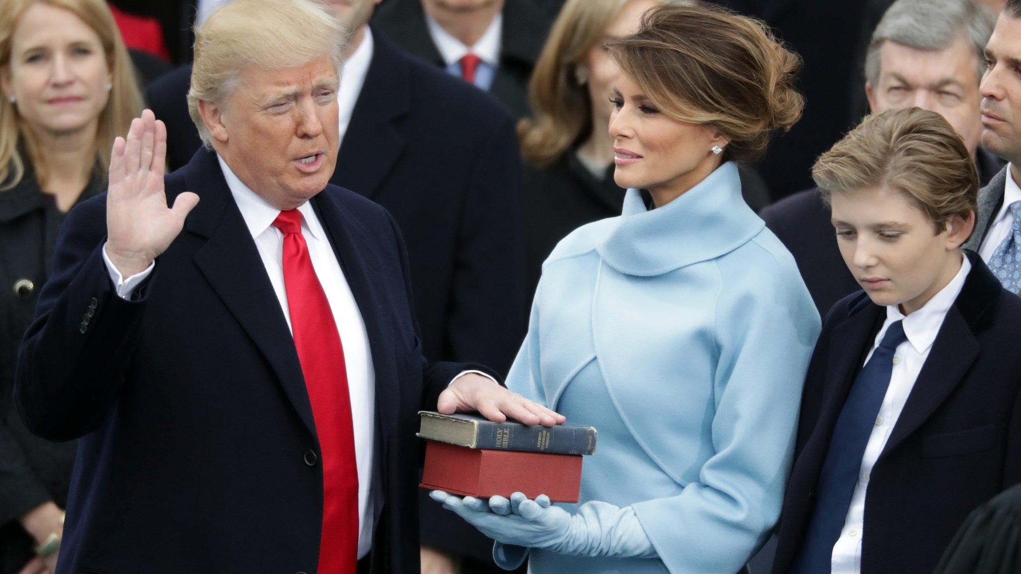 Donald Trump takes his oath of office