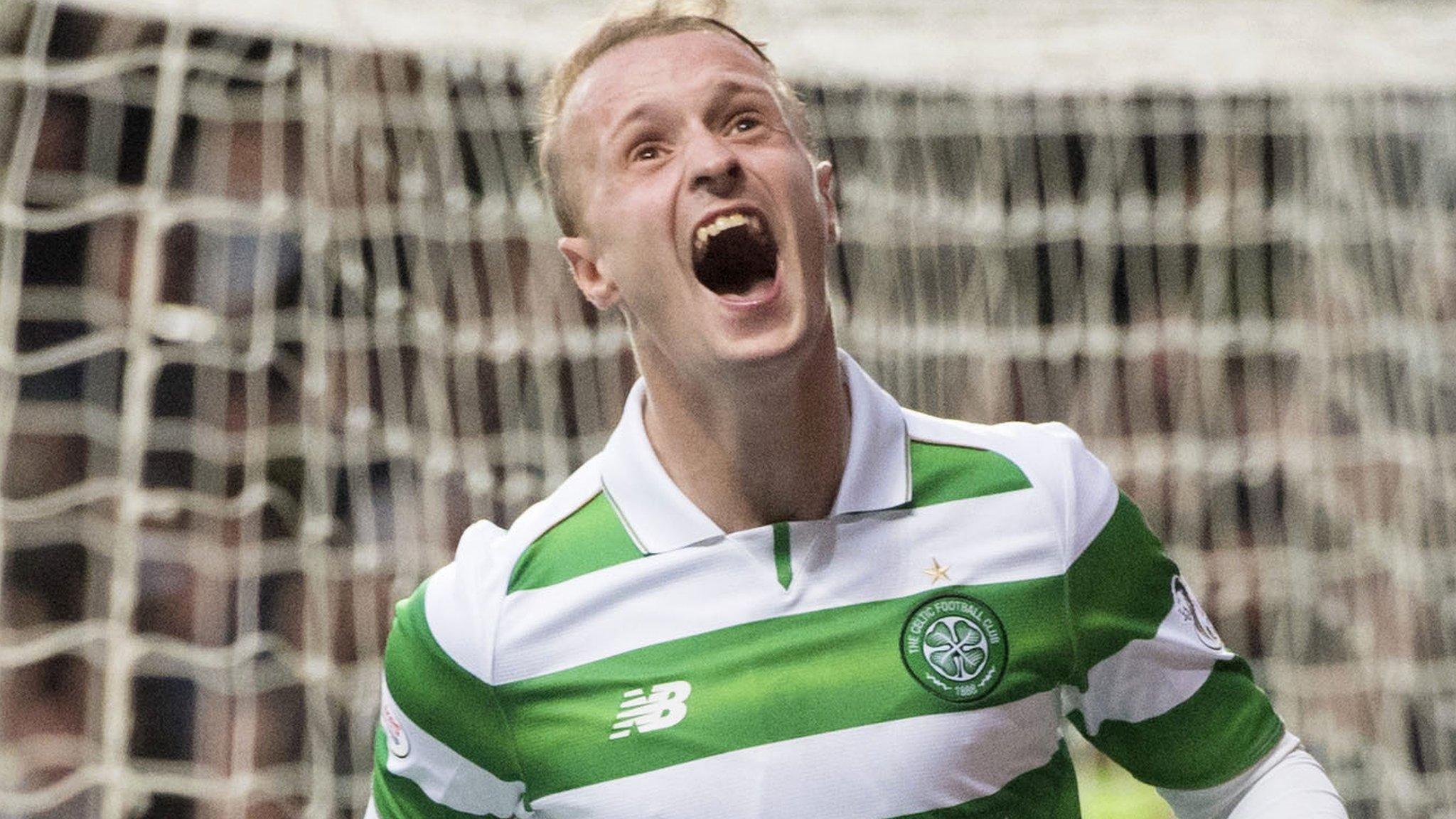 Celtic striker Leigh Griffiths celebrates scoring