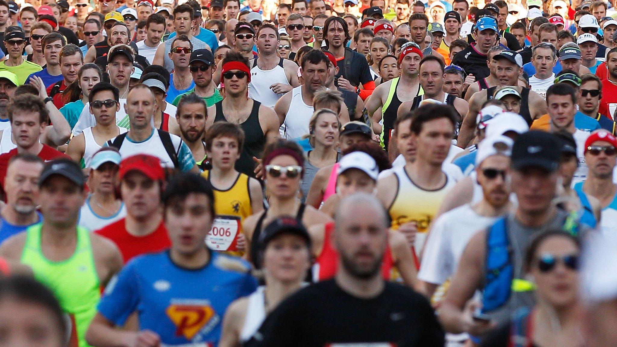 Runners competing in the race