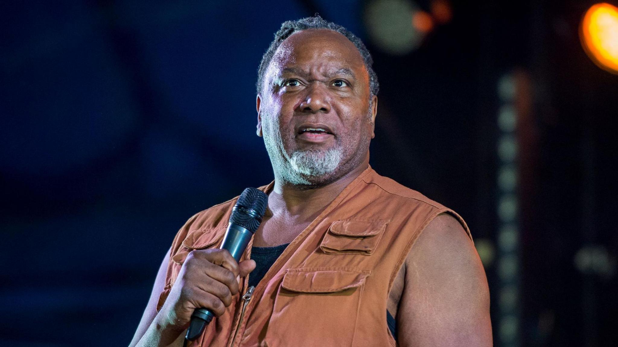 American comedian Reginald D Hunter performing onstage