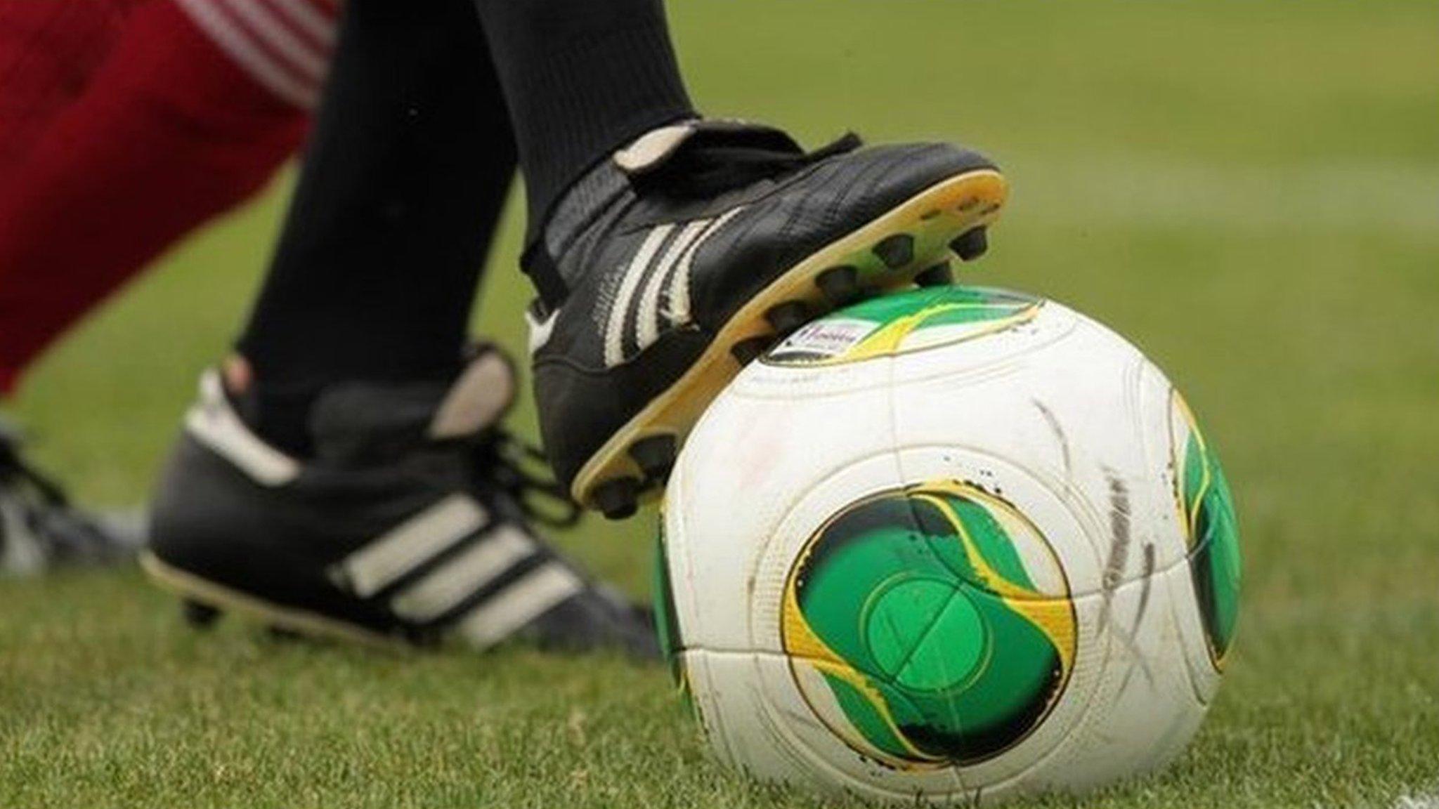 File photo: foot on a football