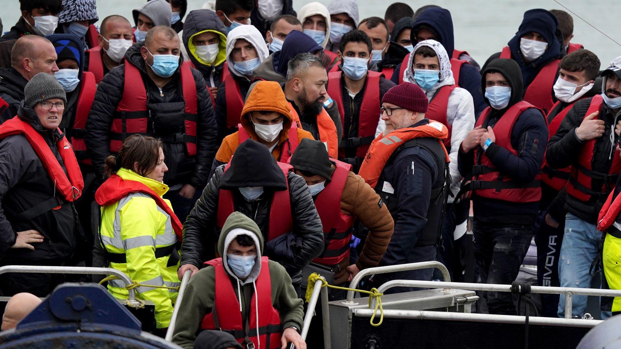 Migrants arriving in Dover