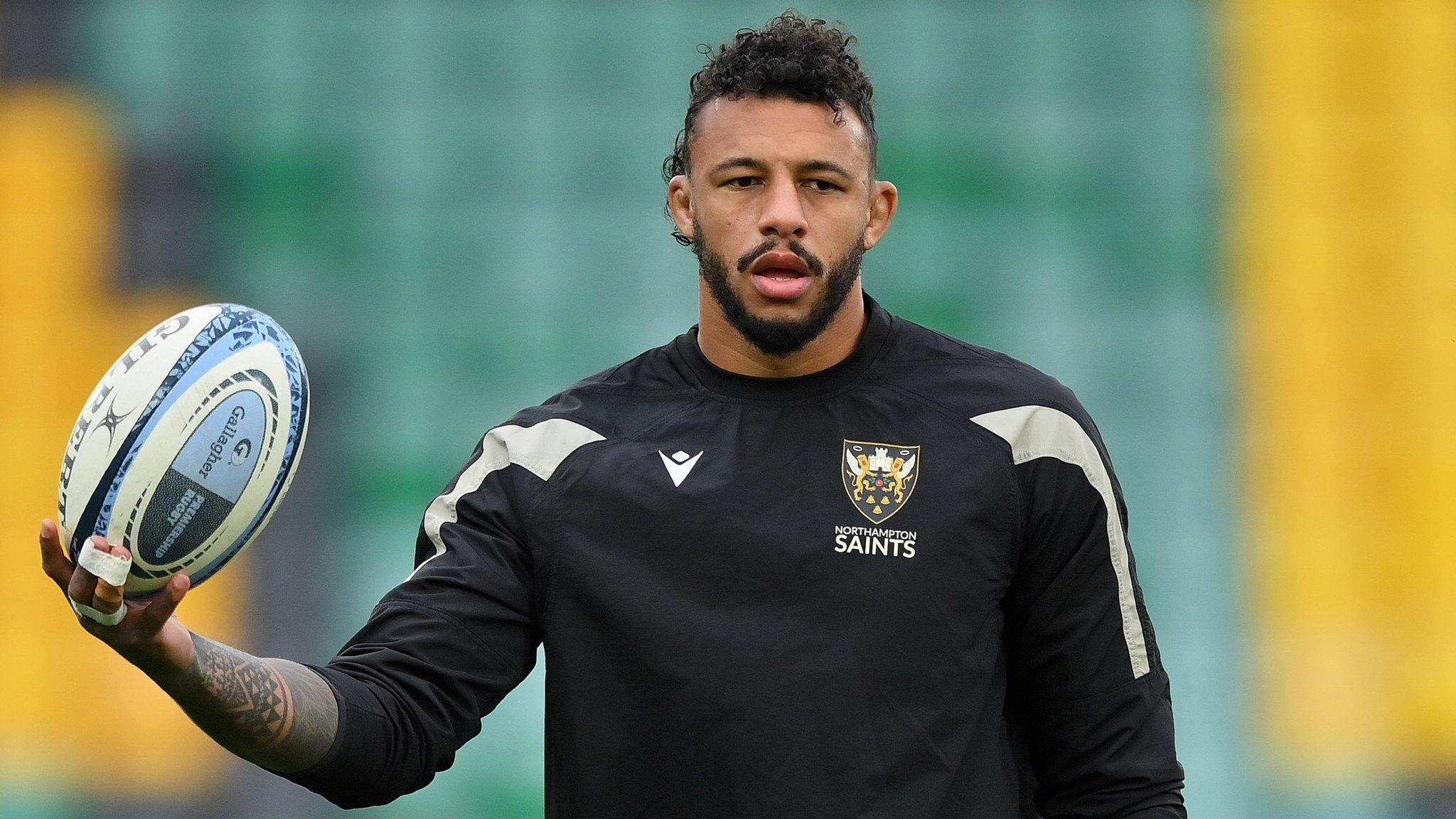 Courtney Lawes warming-up Northampton Saints