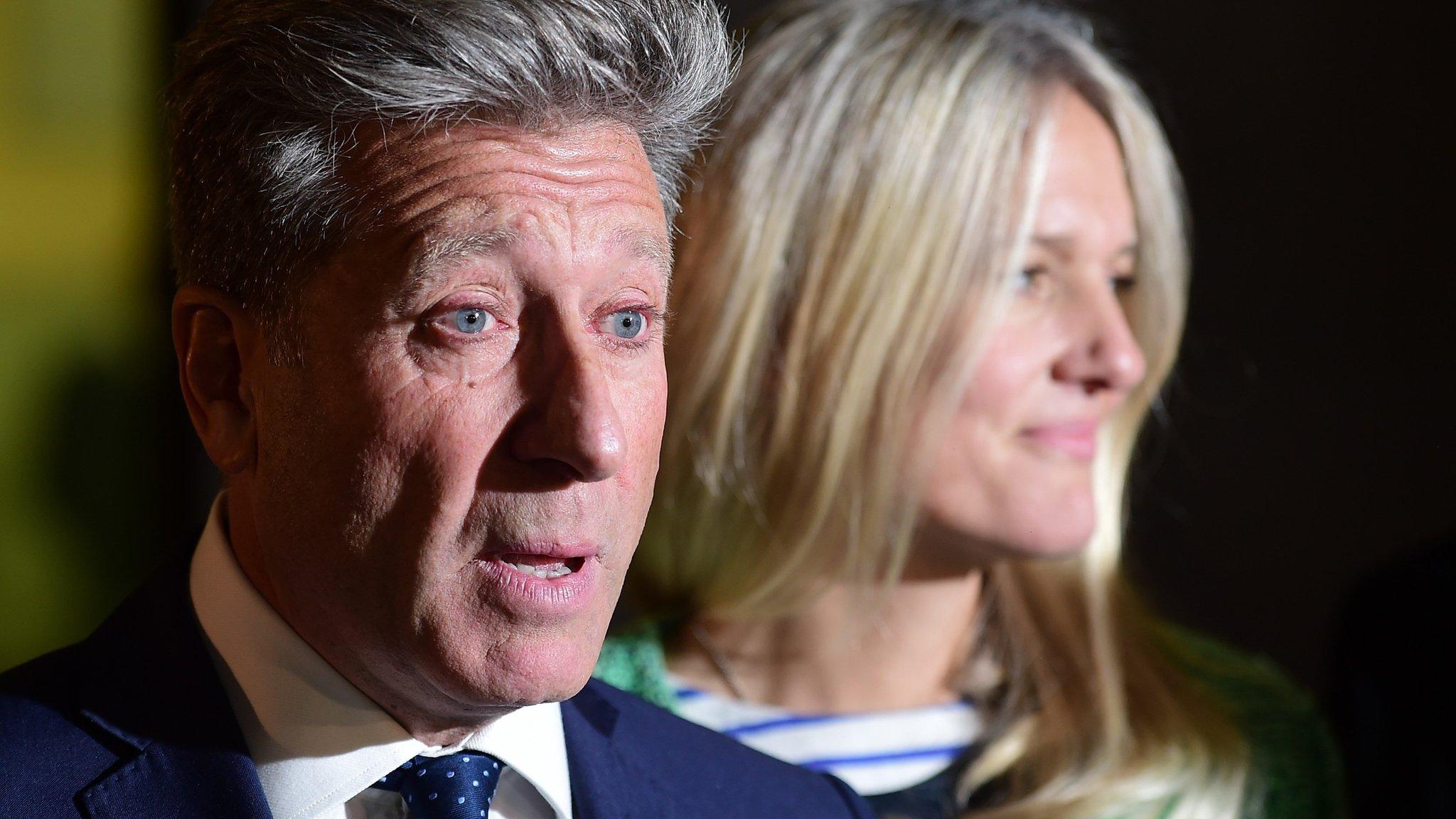 Neil Fox and his wife outside Westminster Magistrates' Court