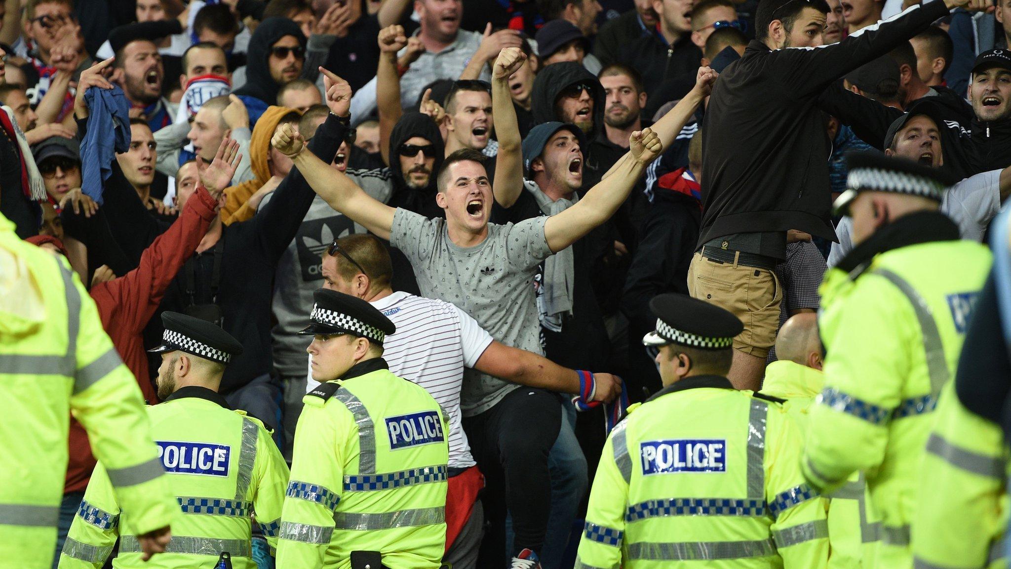 Hajduk Split fans at Goodison Park