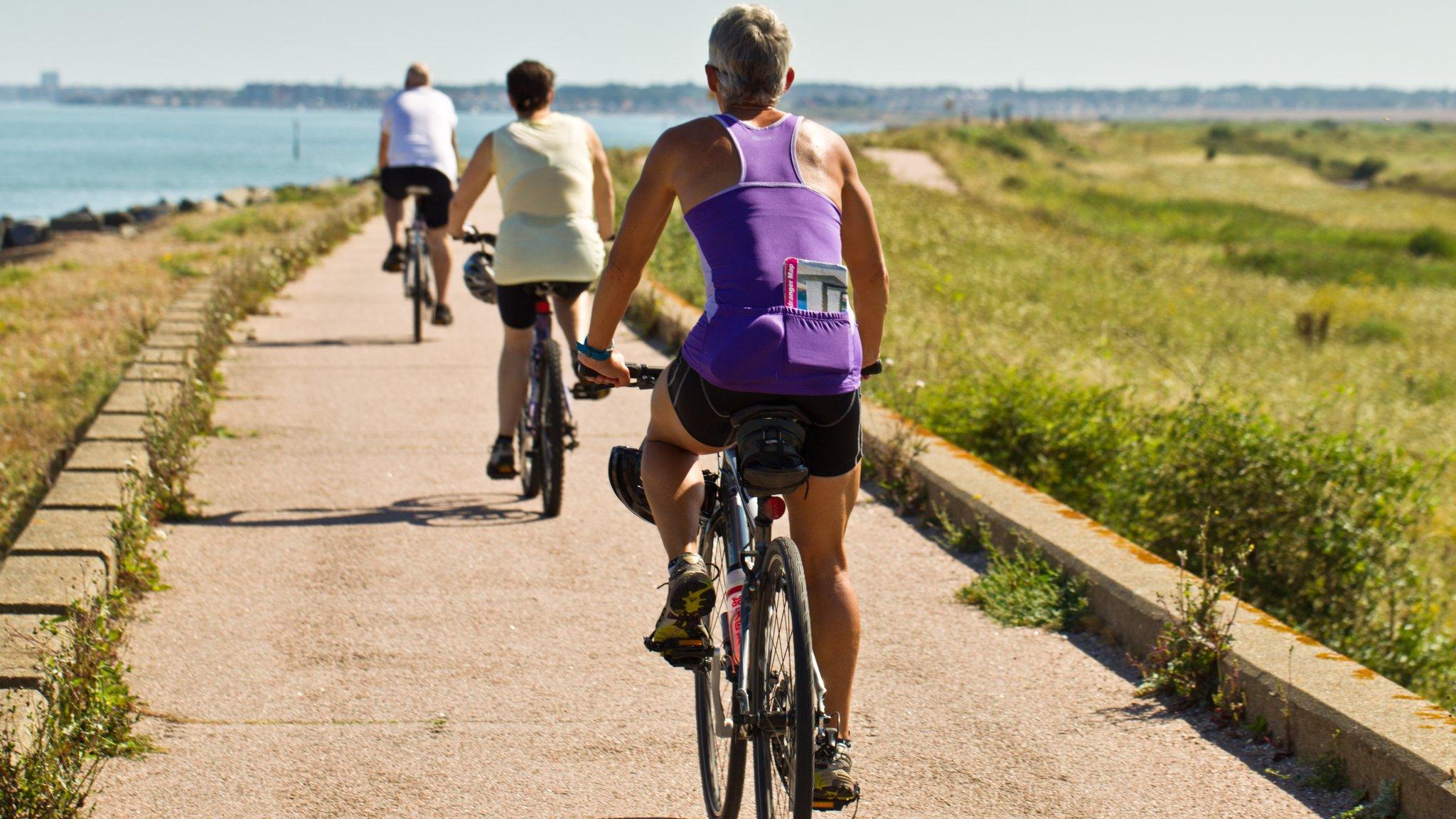 Group of people cycling