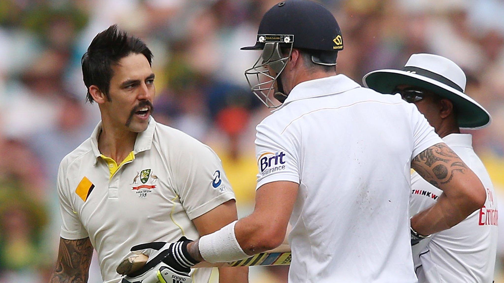 Mitchell Johnson and Kevin Pietersen