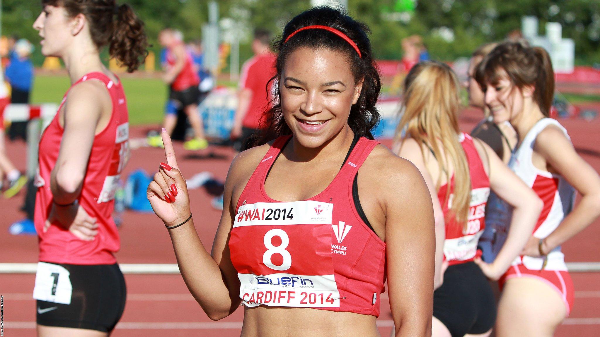 Mica Moore on running track