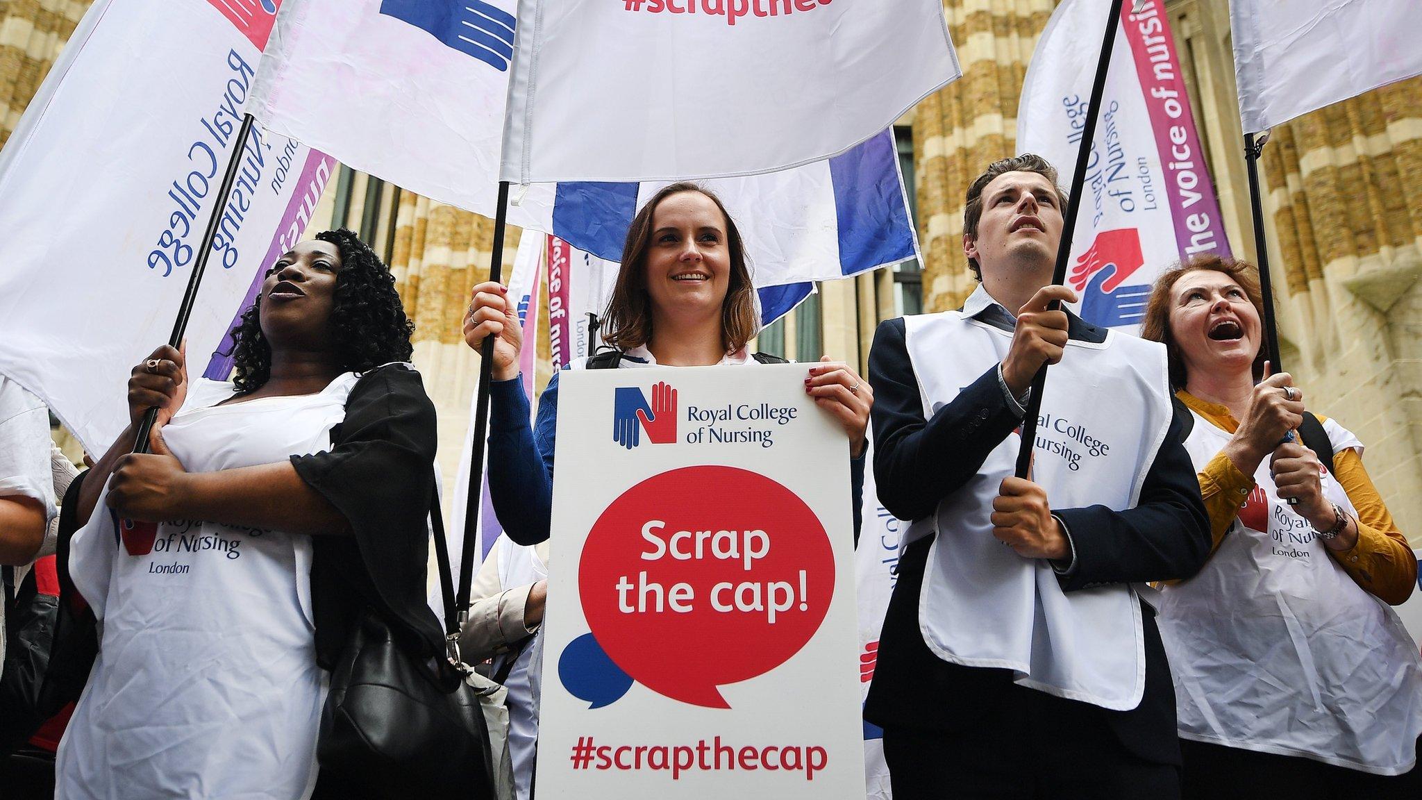 Nurses protesting