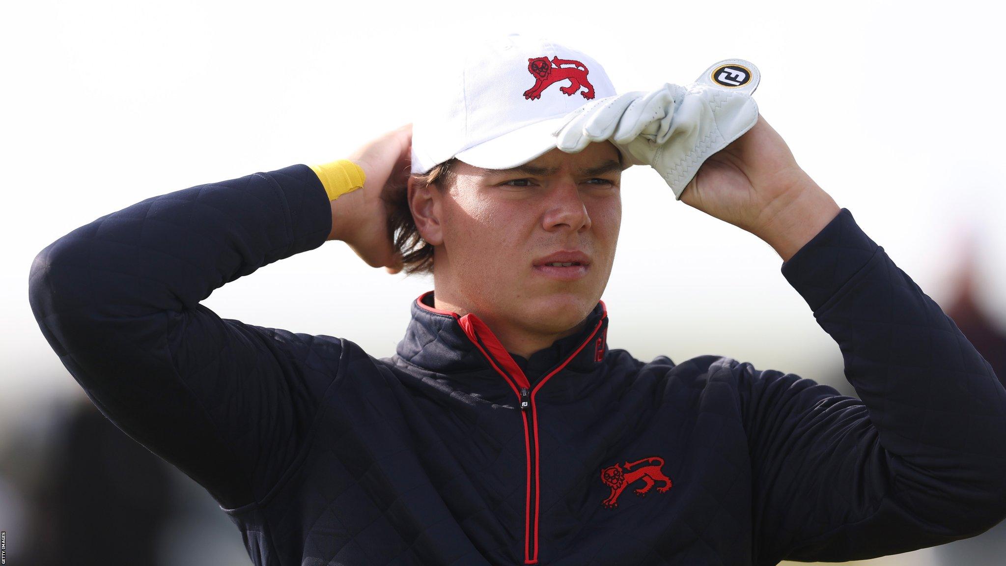 James Ashfield practising at St Andrews ahead of the Walker Cup