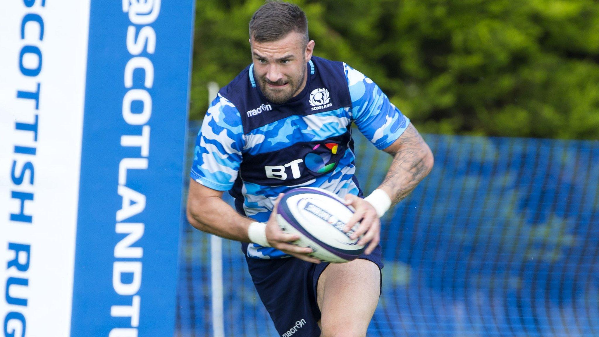 Scotland wing Rory Hughes in training