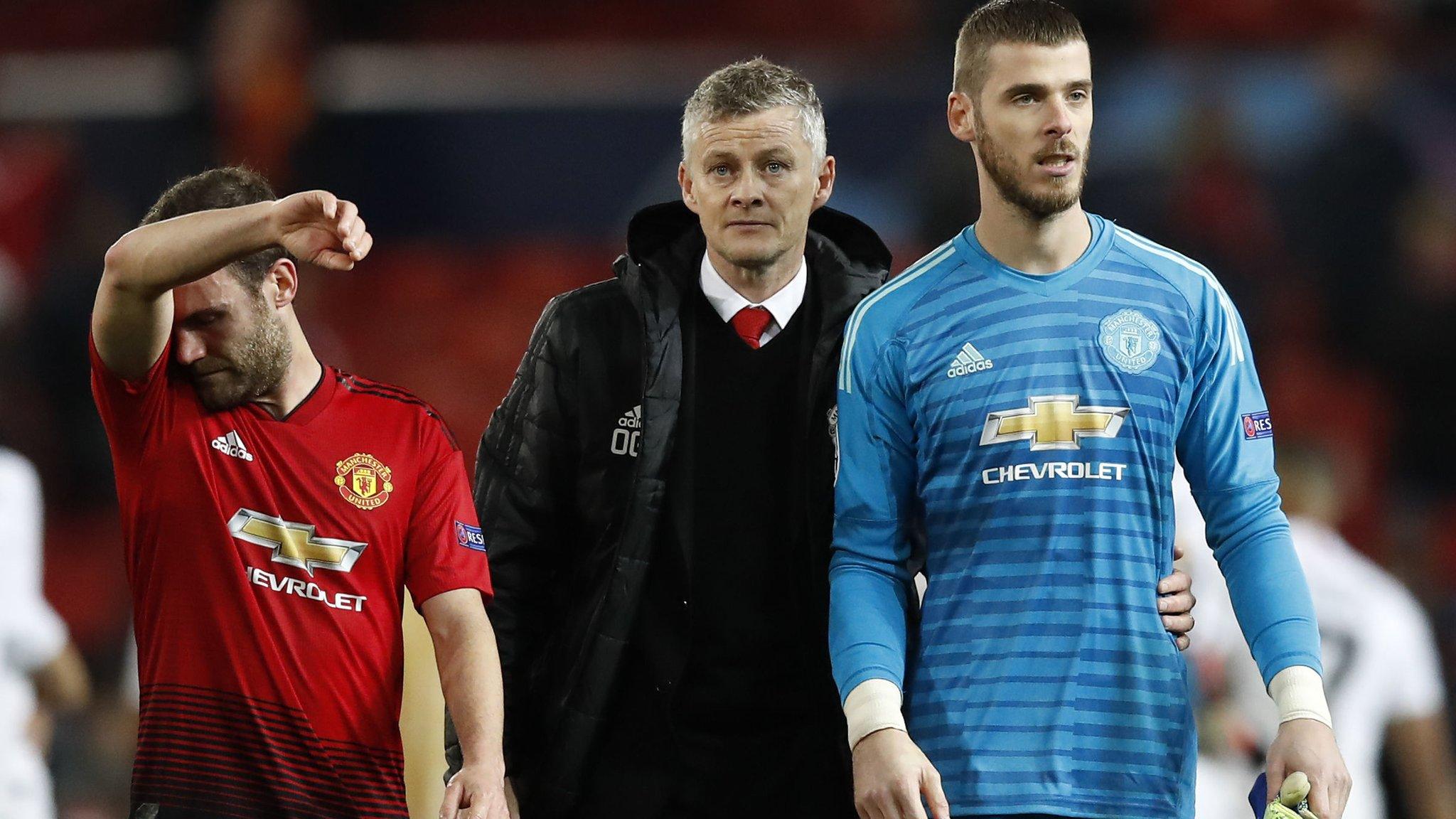 Manchester United react after the final whistle