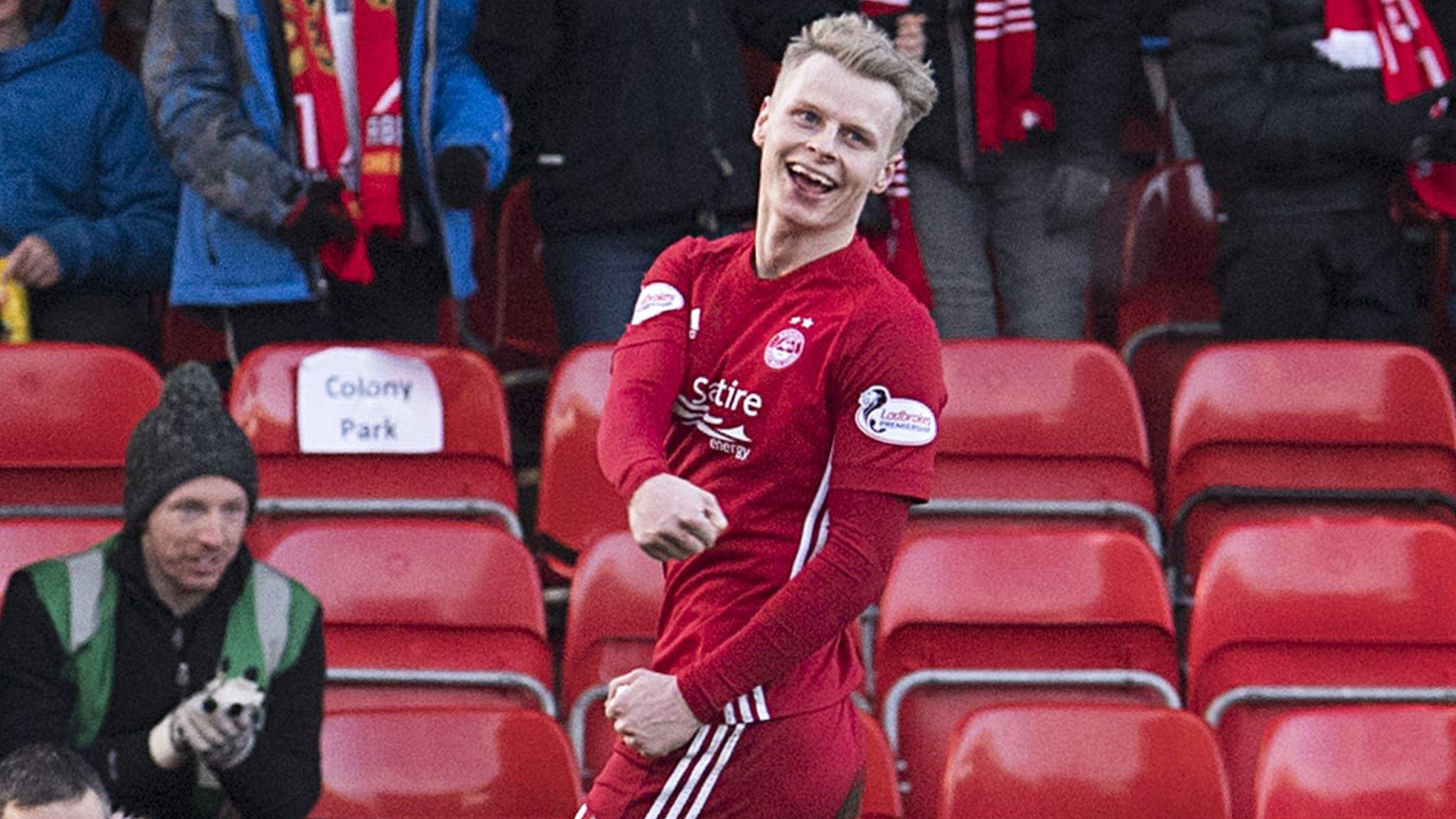 Aberdeen winger Gary Mackay-Steven scored three goals in a comfortable victory