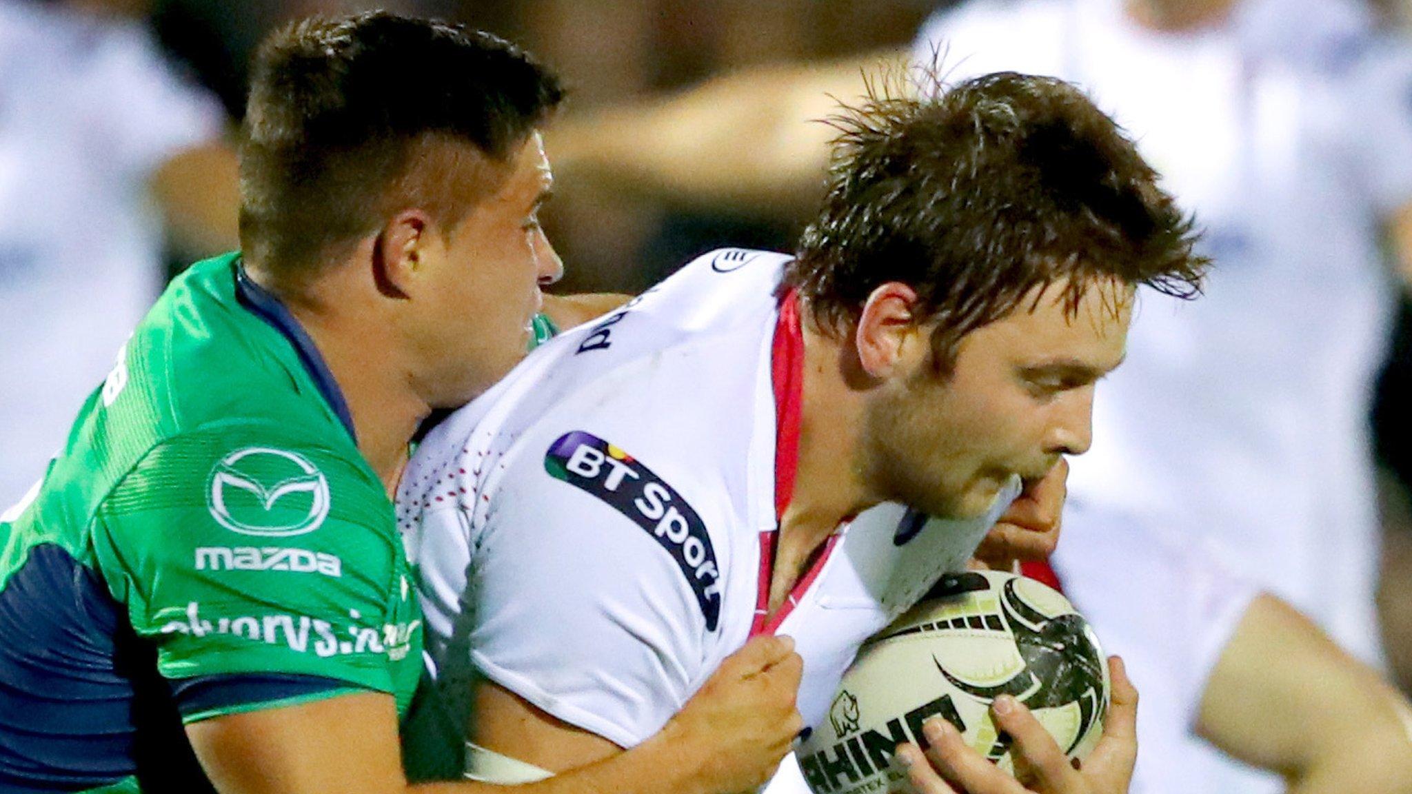 Connacht’s Dave Heffernan and Iain Henderson of Ulster