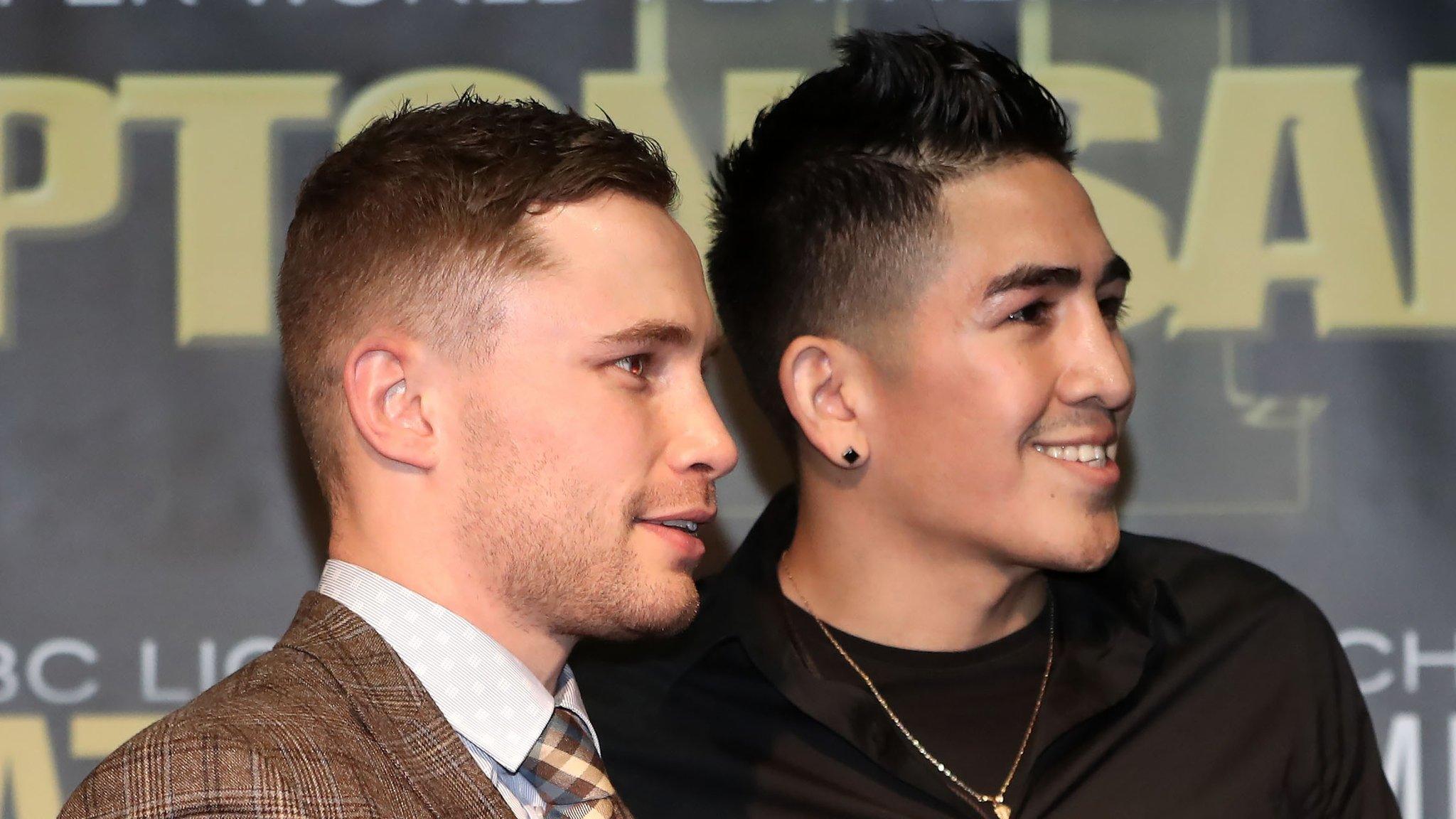 Leo Santa Cruz joined Carl Frampton in Belfast on Tuesday to help promote the Las Vegas contest