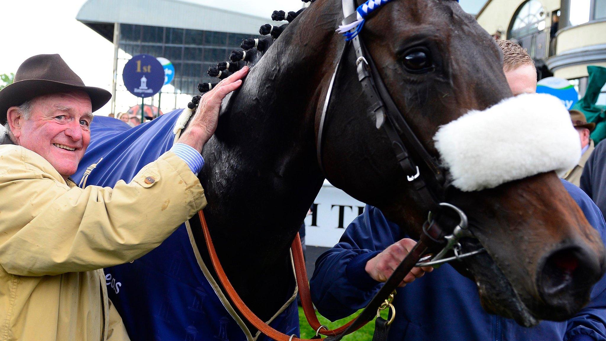 Trainer Kevin Prendergast and winning horse Awtaad