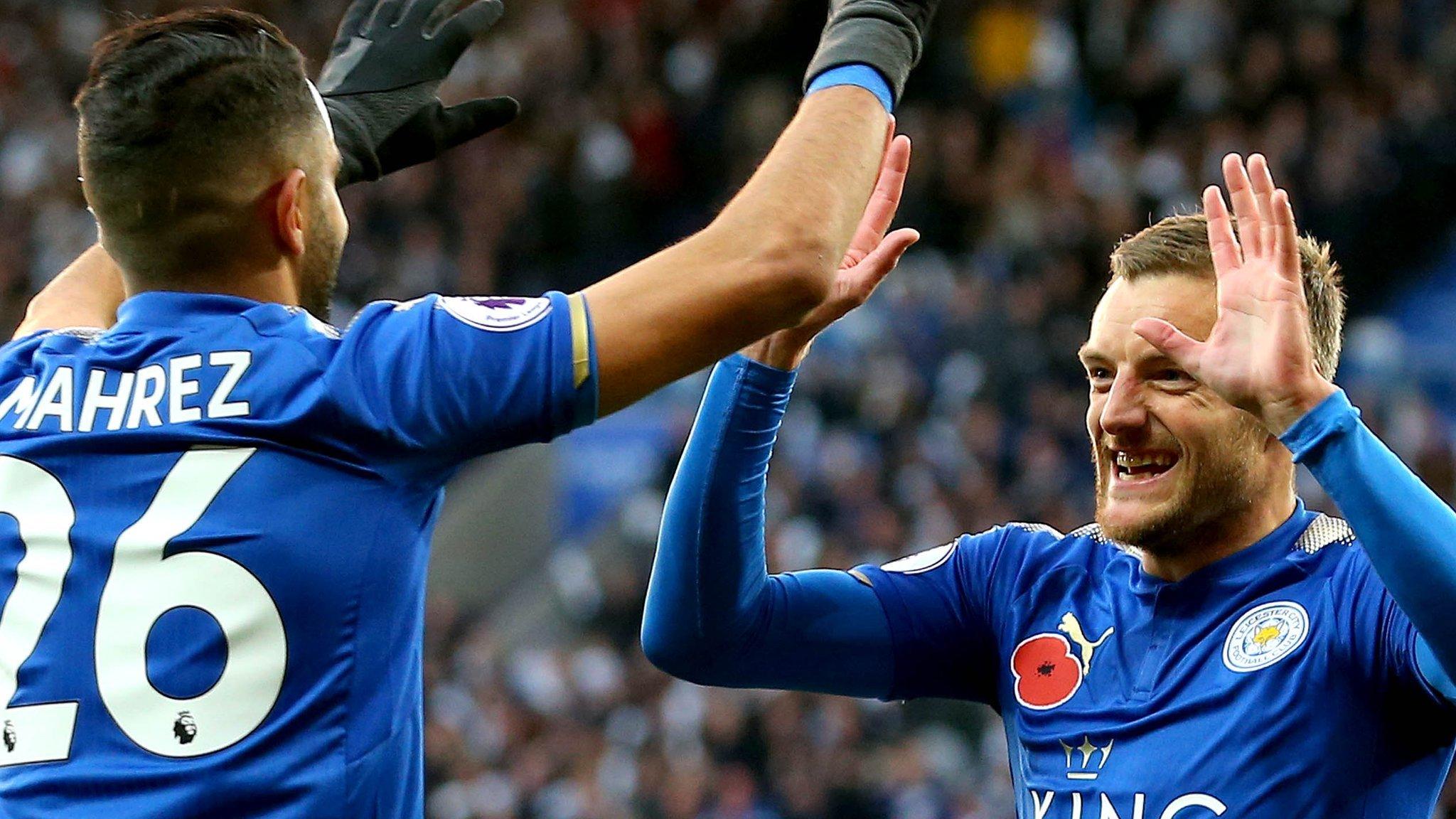 Jamie Vardy celebrates