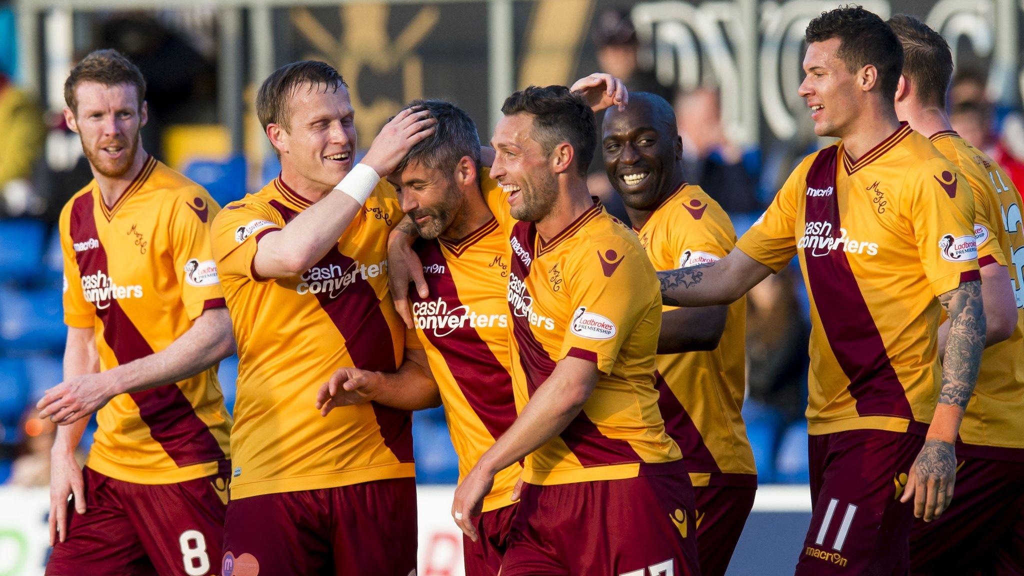 Motherwell players celebrating