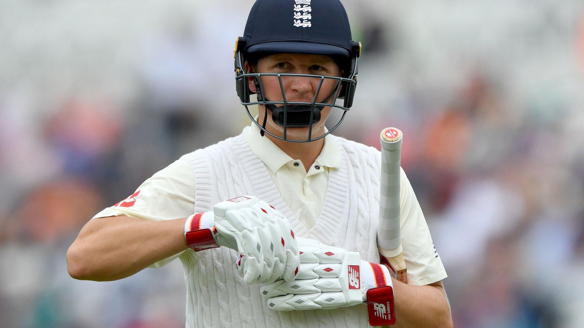 Gary Ballance after being dismissed at Trent Bridge