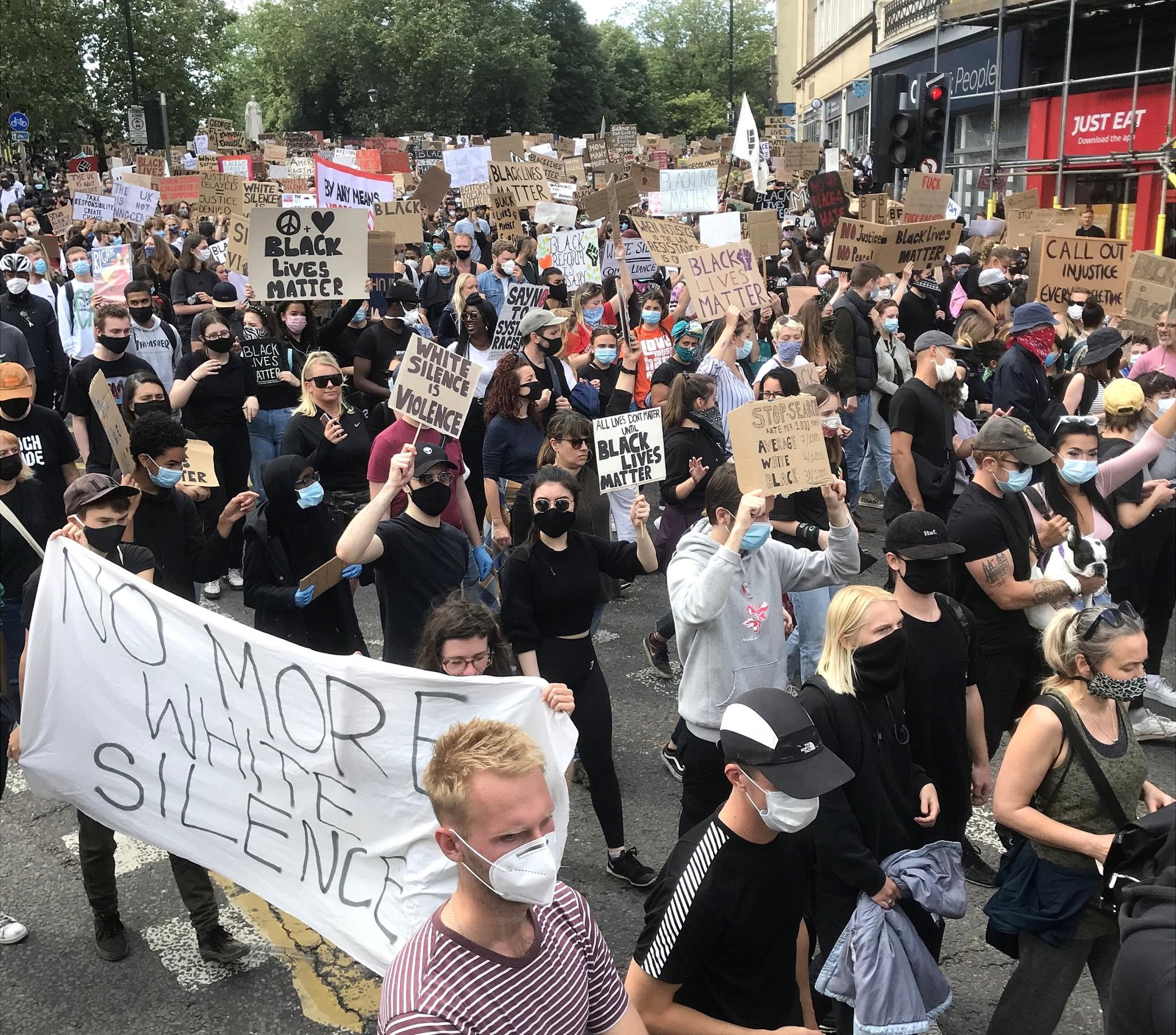 Black Lives Matters march in Bristol on 7 June 2020