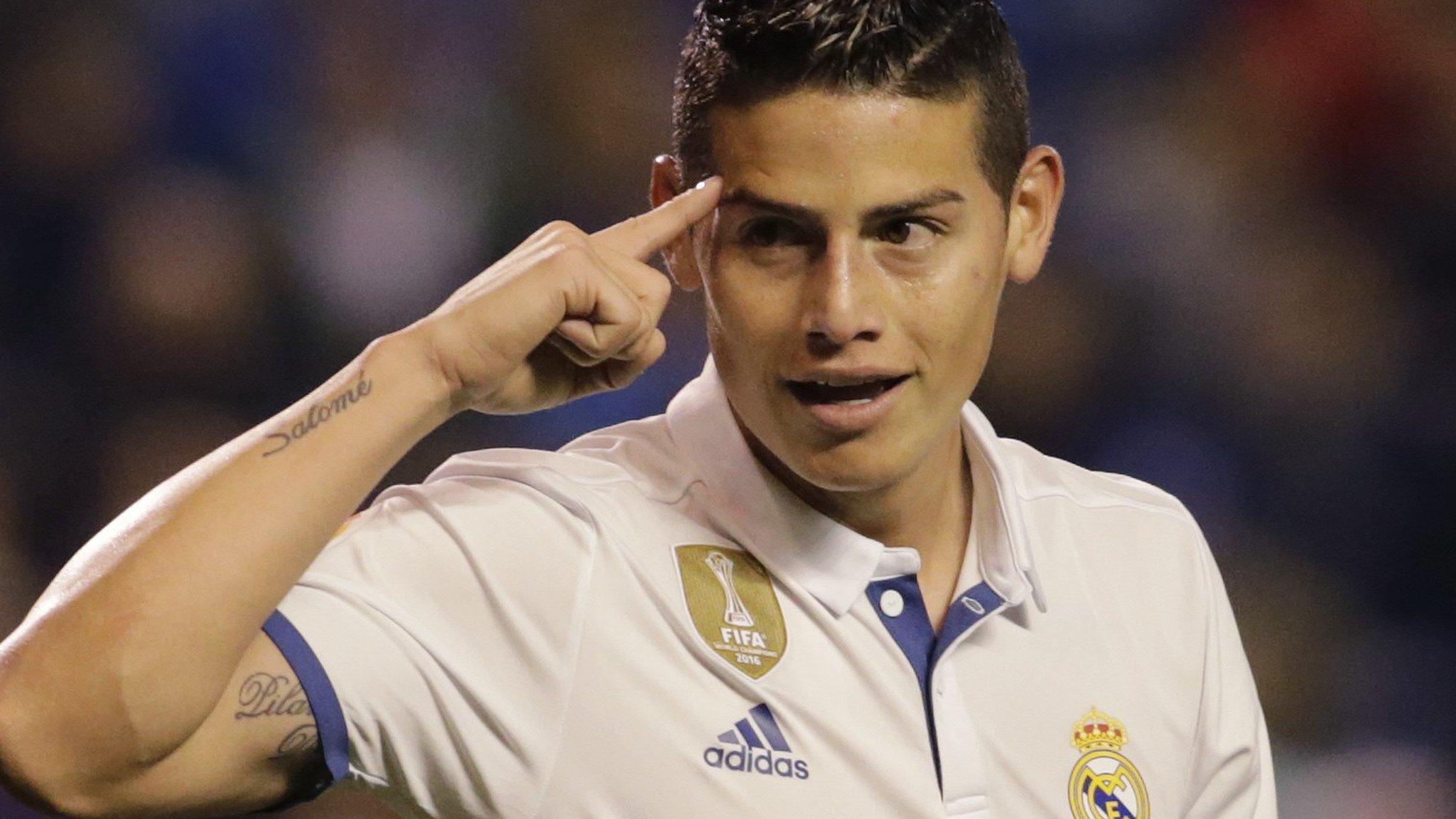 James Rodriguez celebrates