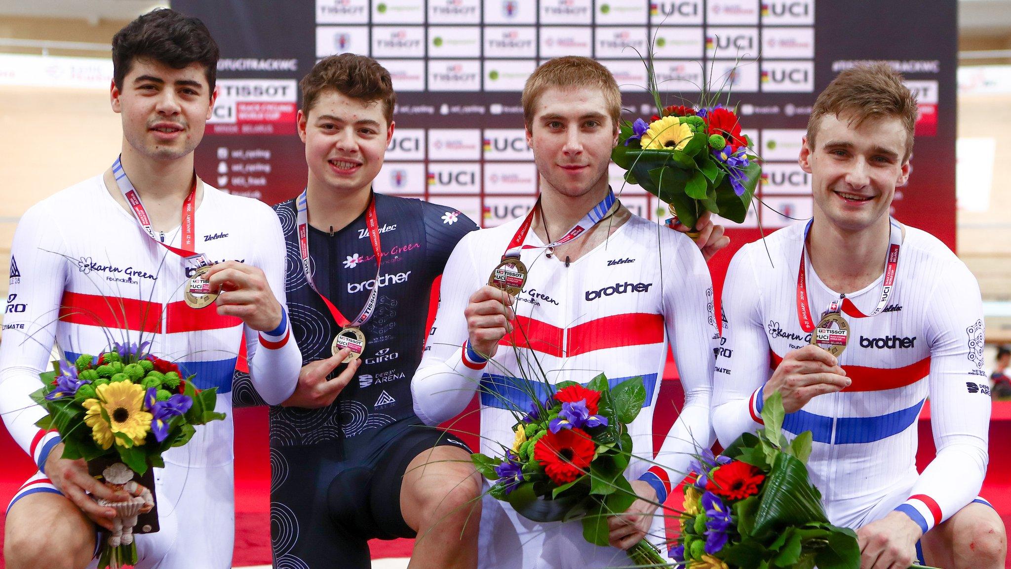 The KGF team pursuit team of Dan Bigham, Charlie Tanfield, Harry Tanfield and Jonathan Wale