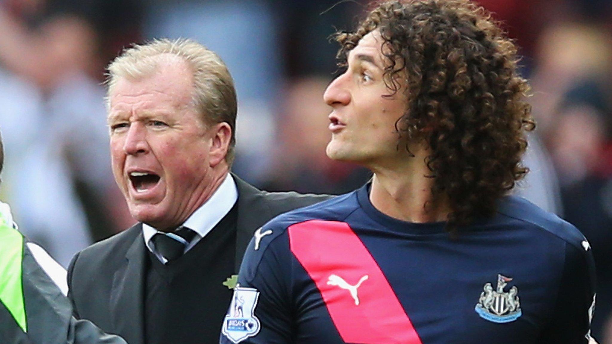 Newcastle boss Steve McClaren and Fabricio Coloccini