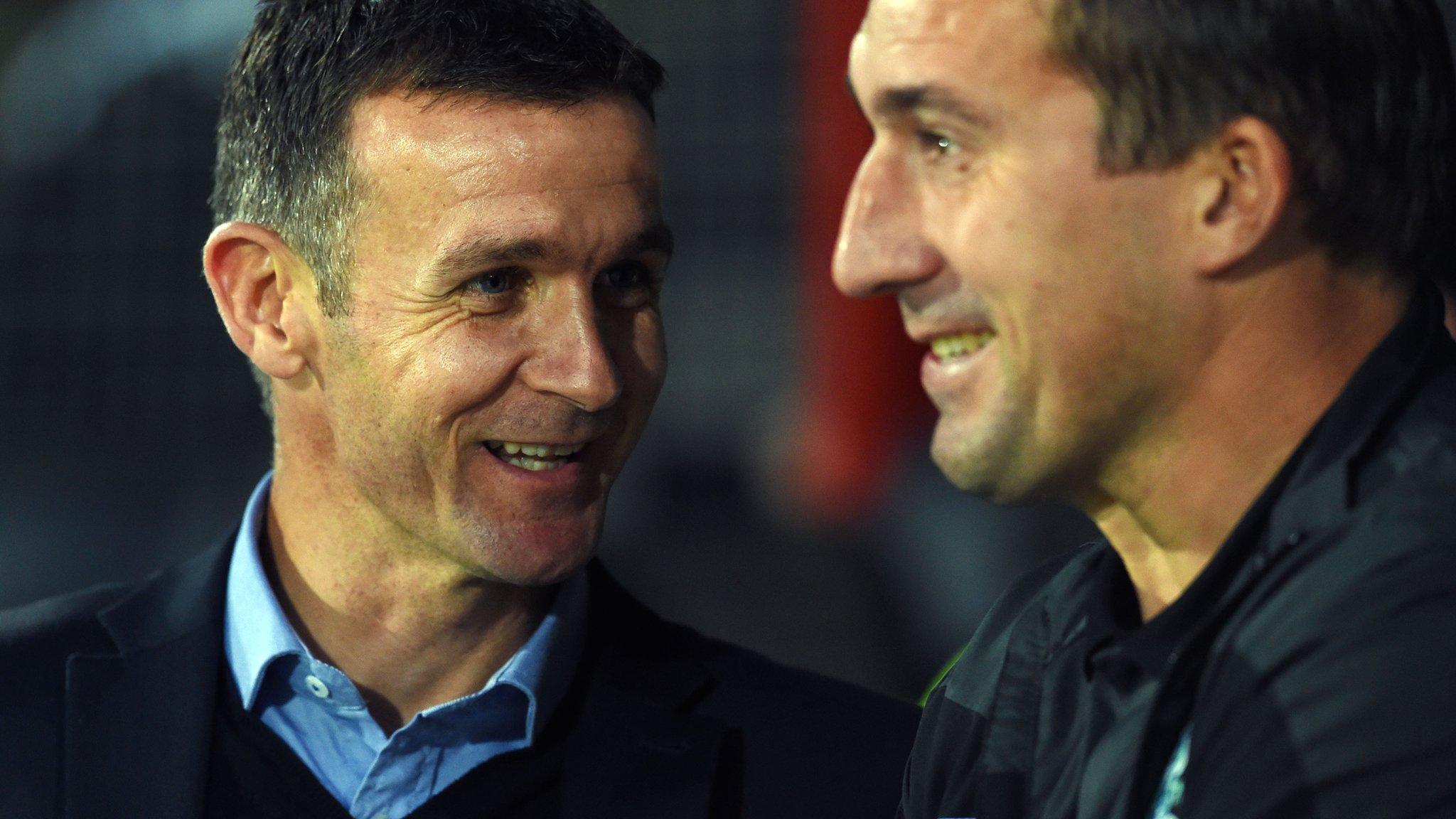 Ross County manager Jim McIntyre and Hibs head coach Alan Stubbs