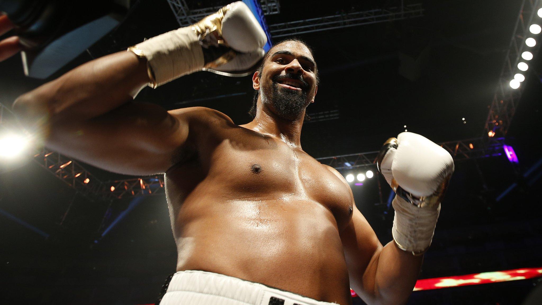 David Haye celebrates