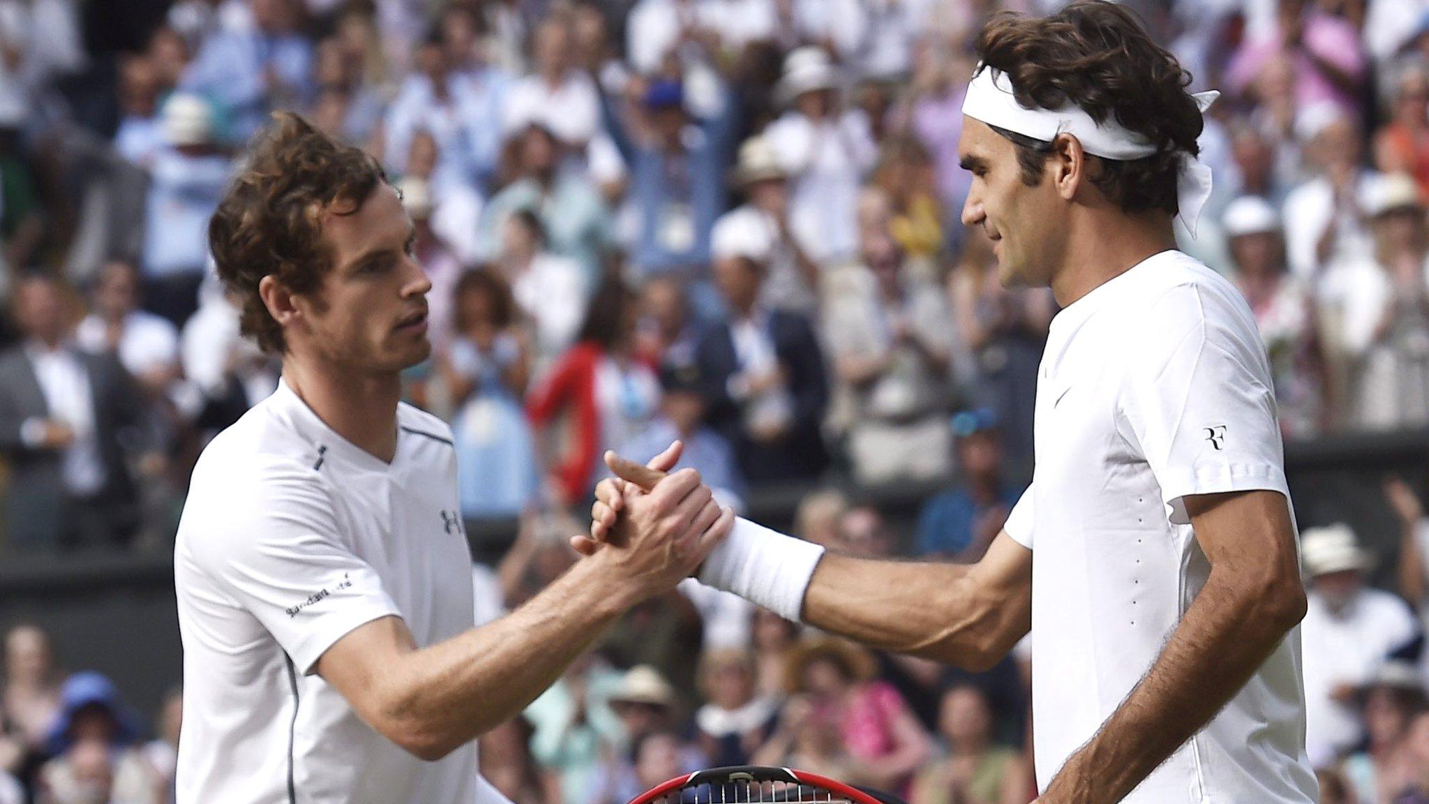 Andy Murray congratulates Roger Federer