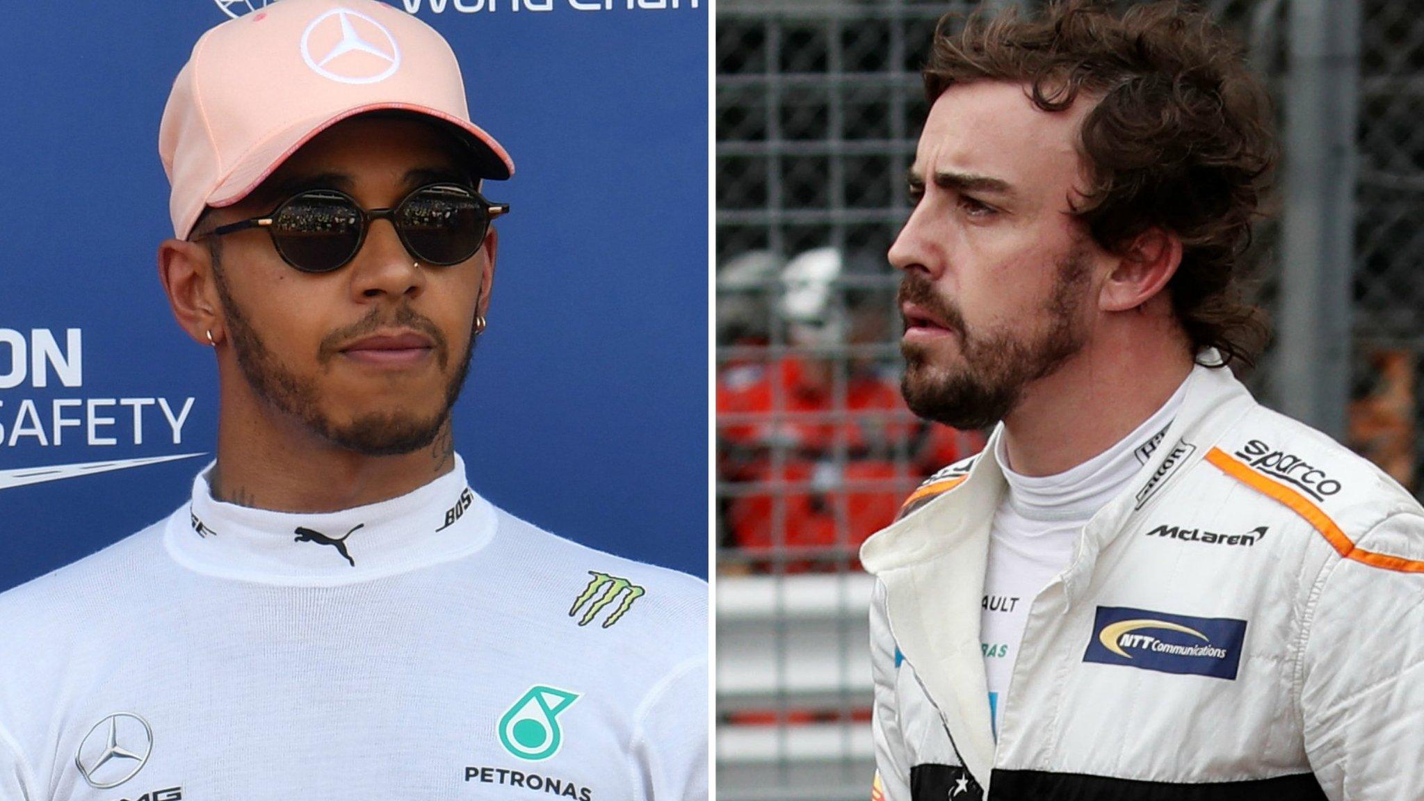 Mercedes F1 driver Lewis Hamilton and McLaren driver Fernando Alonso