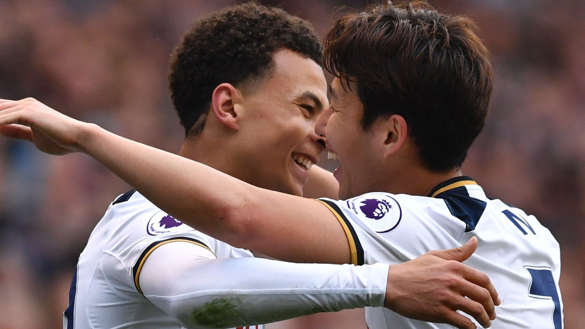 Dele Alli and Son celebrate