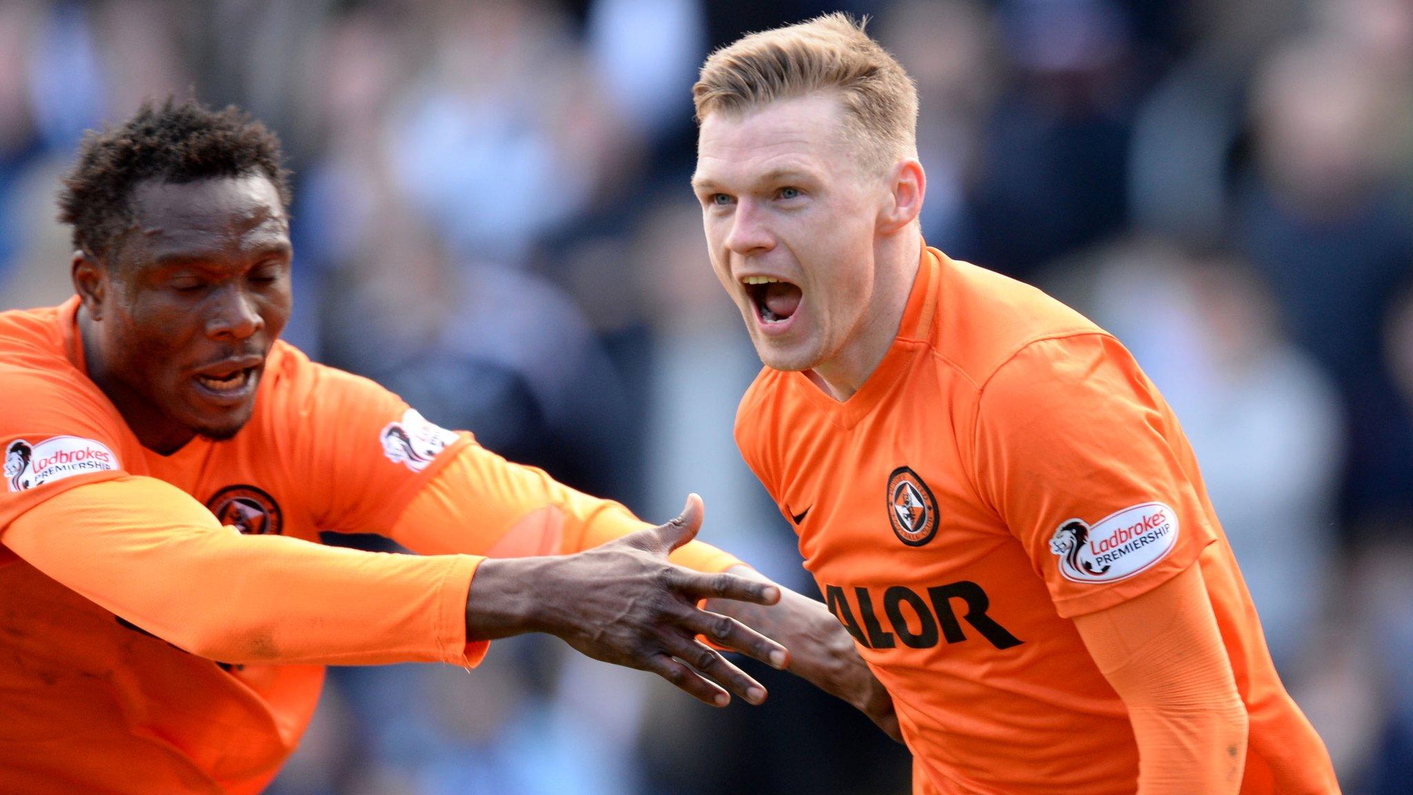 Dundee United players celebrating