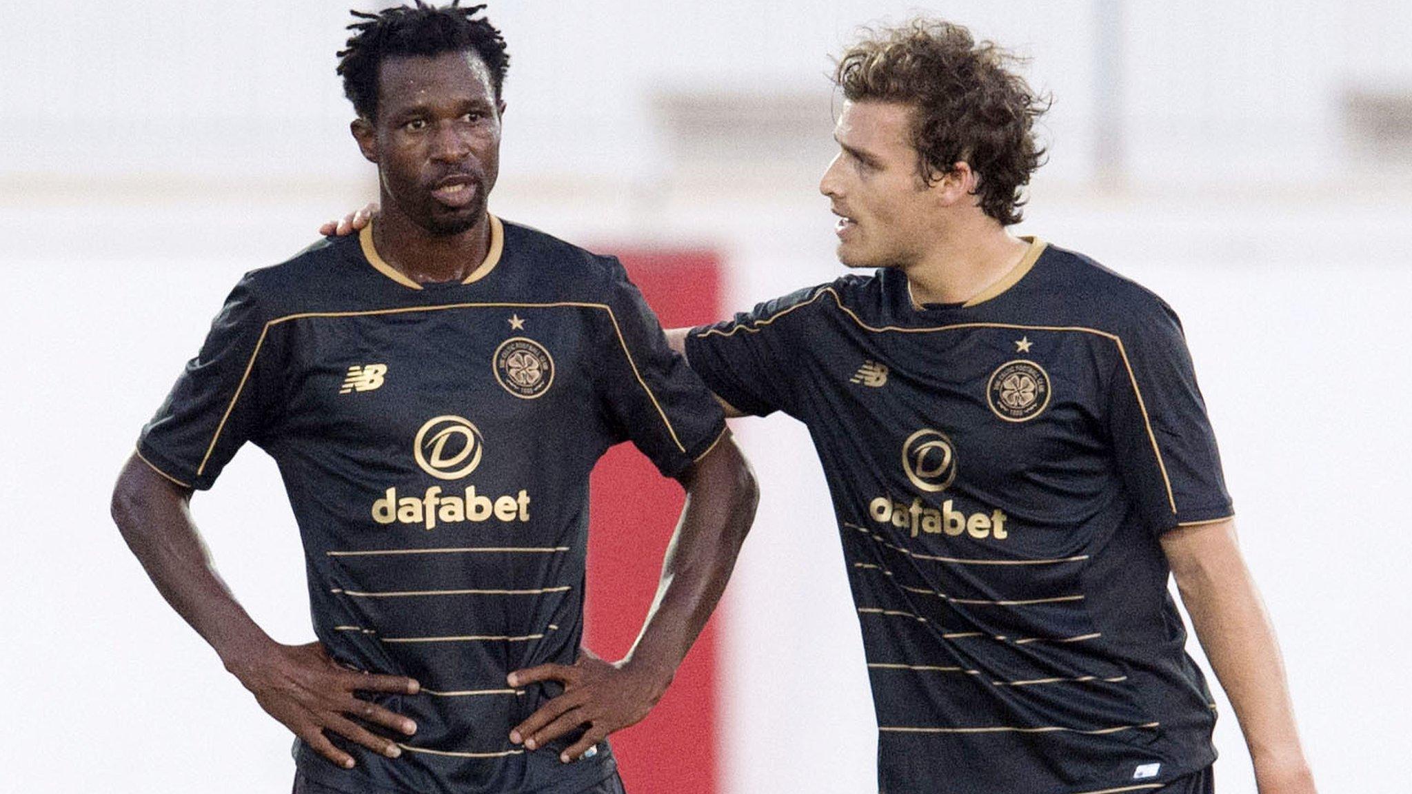 Celtic defenders Erik Sviatchenko (right) and Efe Ambrose