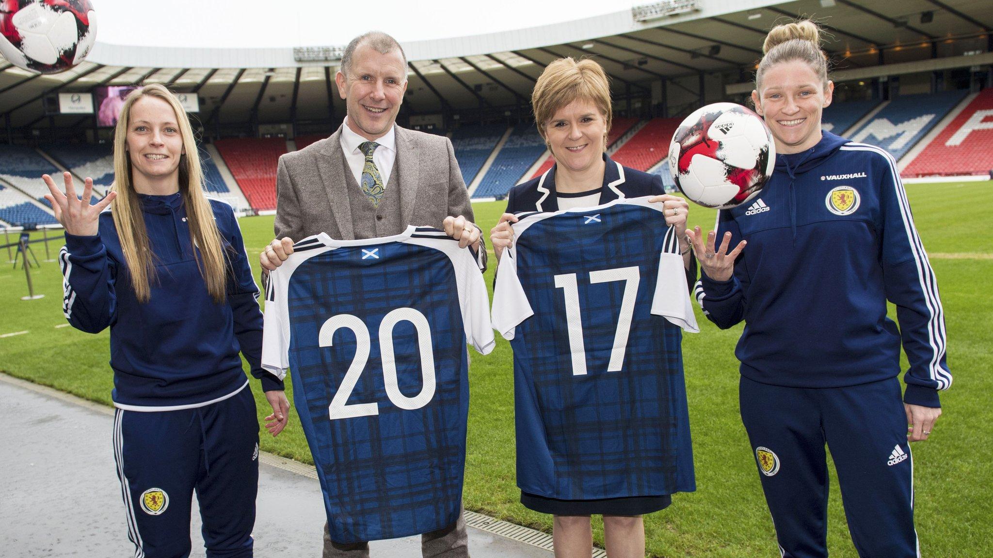 First Minster Nicola Sturgeon and SFA chief executive Stewart Regan helped promote the announcement