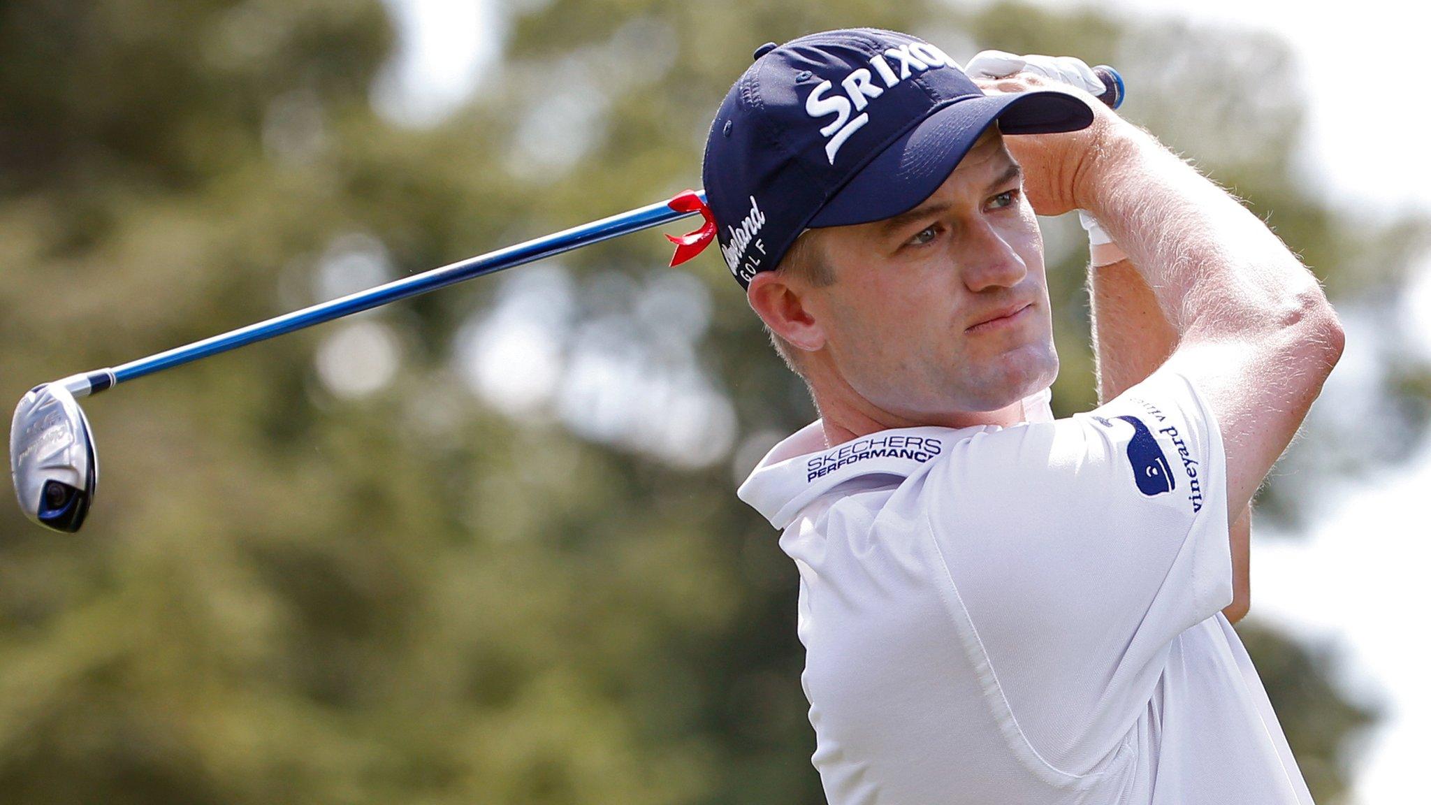 Russell Knox plays a tee shot at the Travelers Championship