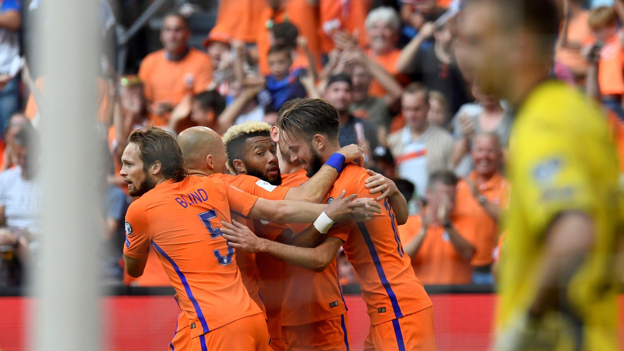 Netherlands players celebrate