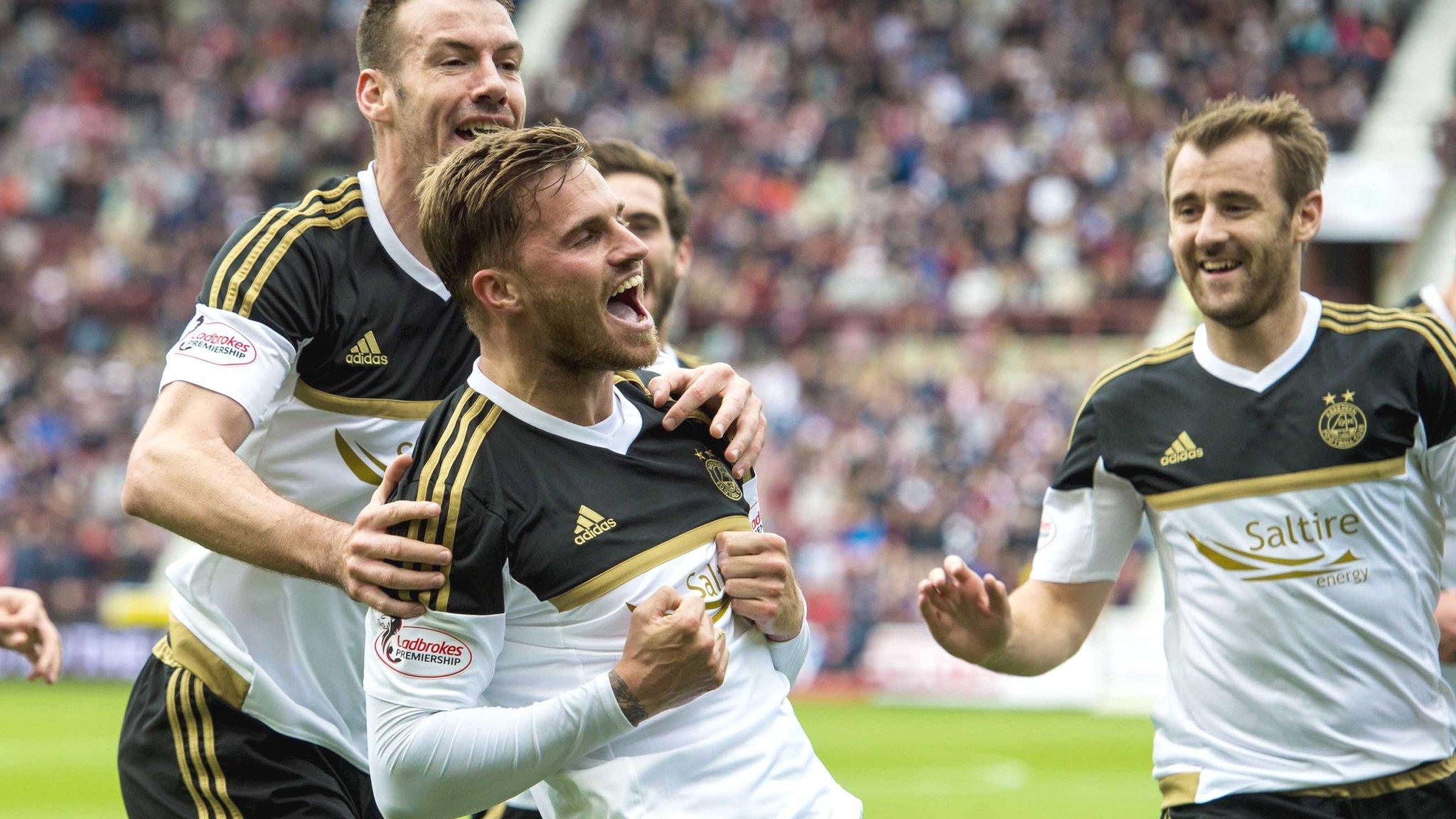 David Goodwillie scored twice for Aberdeen