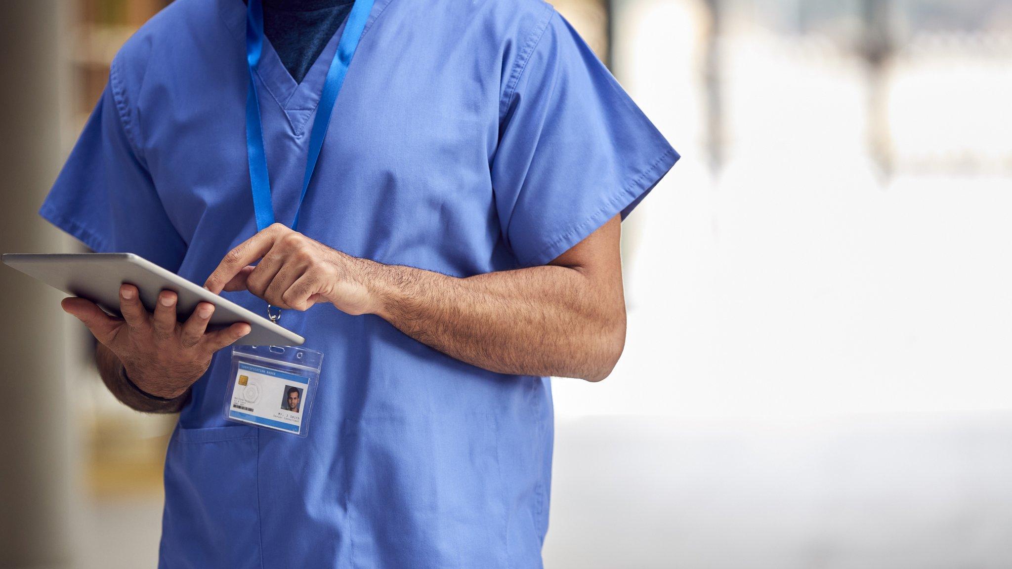 Medical worker in hospital ward