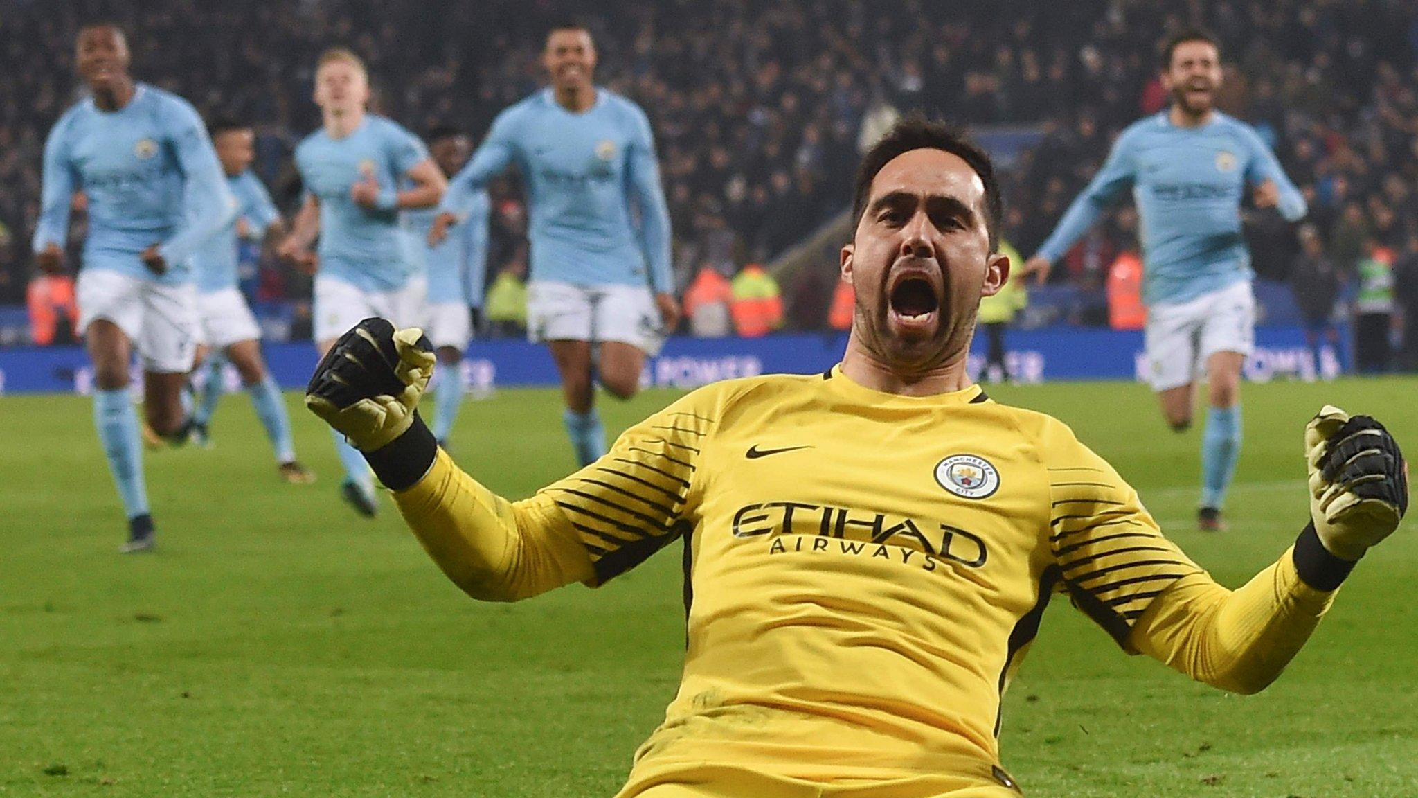 Manchester City players celebrate