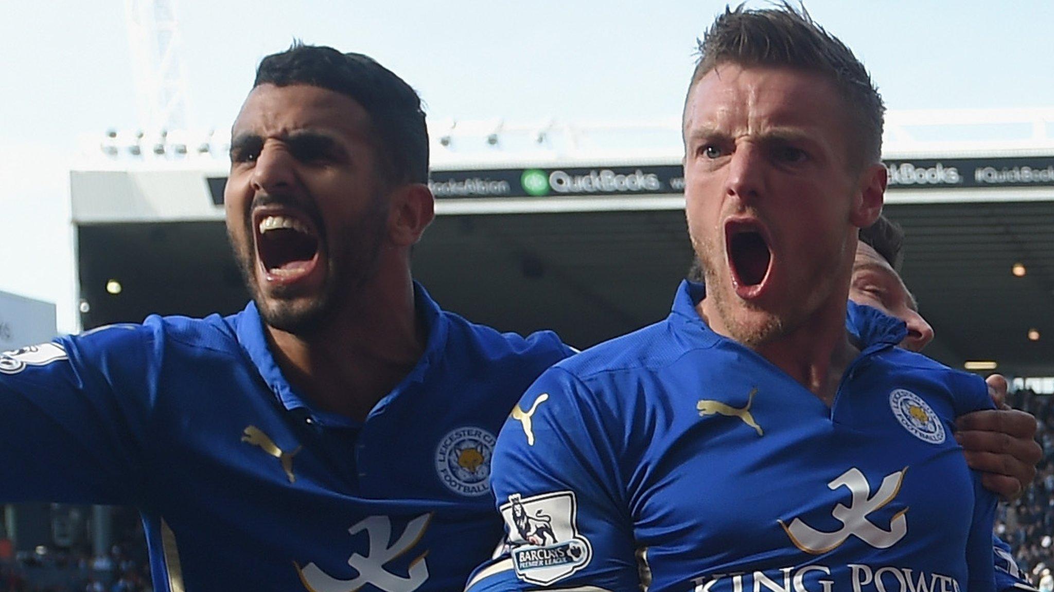 Riyad Mahrez and Leicester team-mate Jamie Vardy