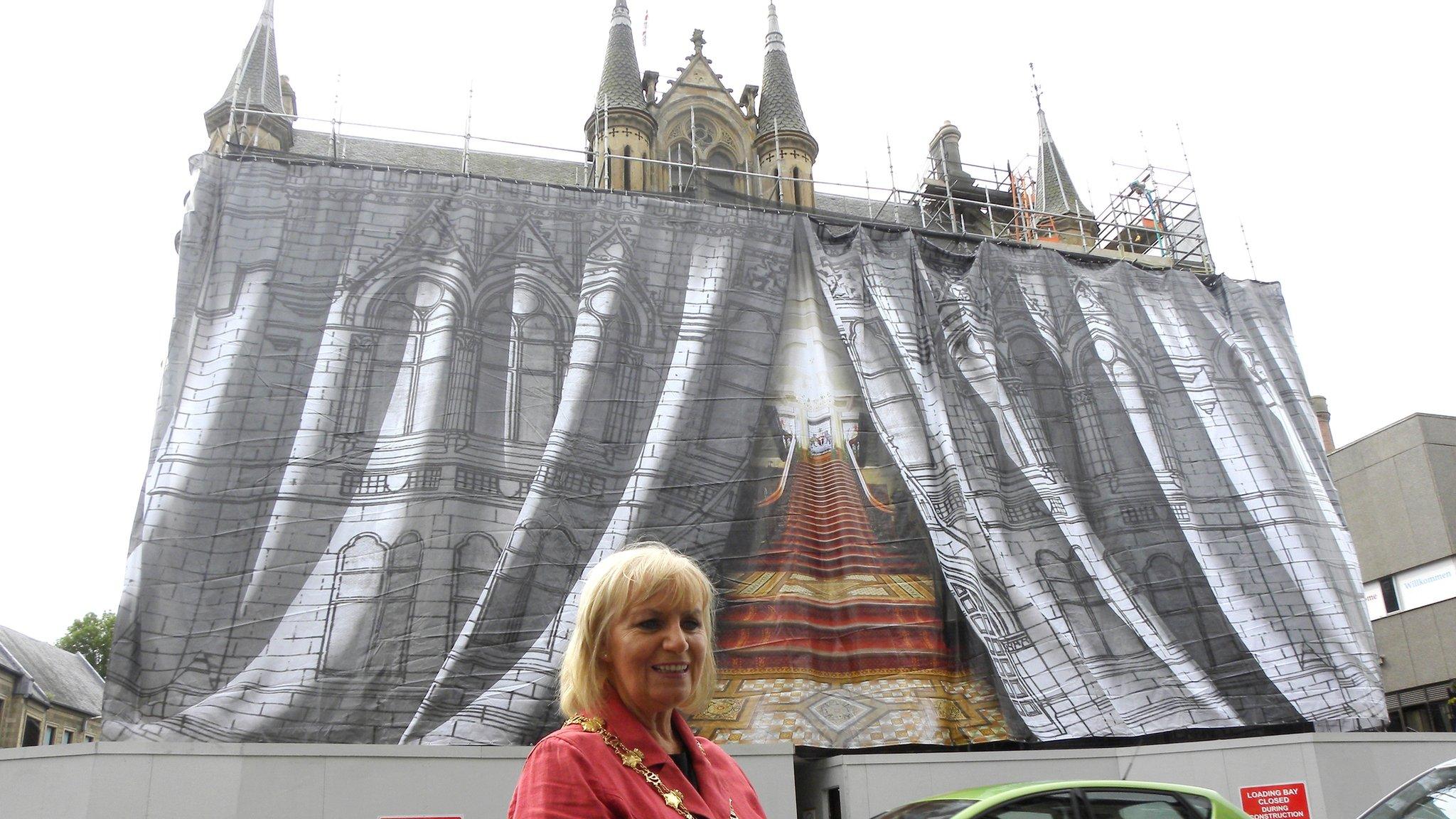 Inverness Provost Helen Carmichael and wrapped up Inverness Town House