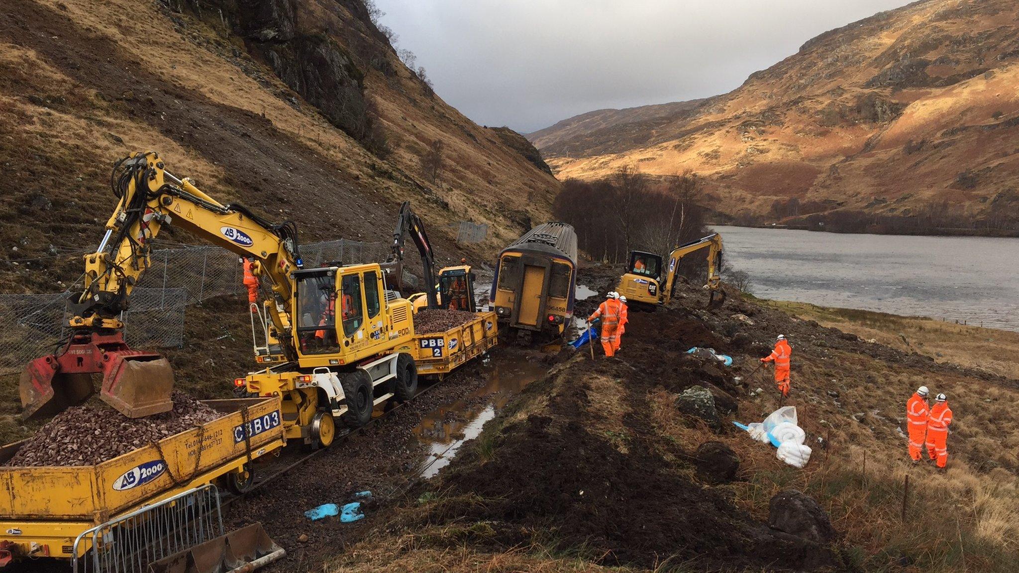 Work at site of landslip