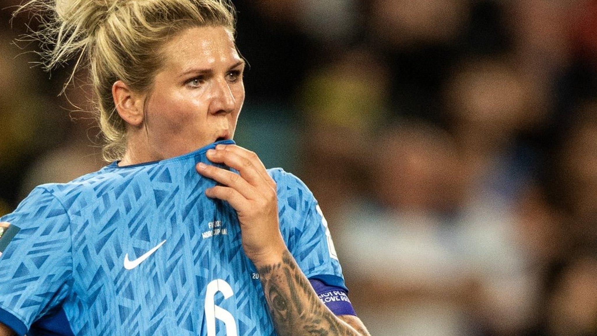 Millie Bright of England of England reacts at the end of the during the FIFA Women's World Cup Australia & New Zealand 2023 Final match between Spain and England