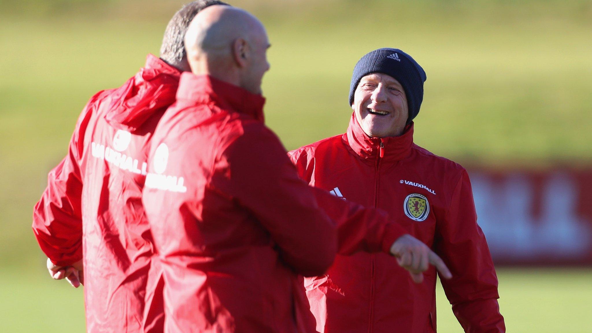 Scotland manager Gordon Strachan and his backroom staff