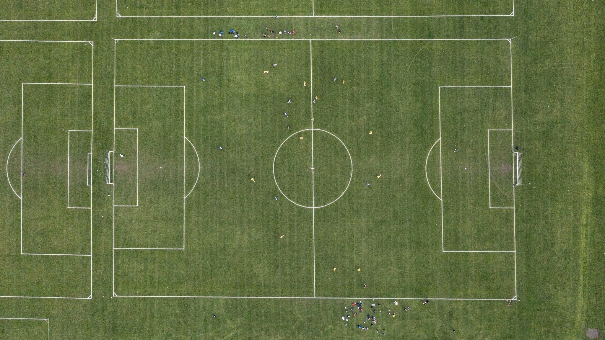 Aerial image of a football match