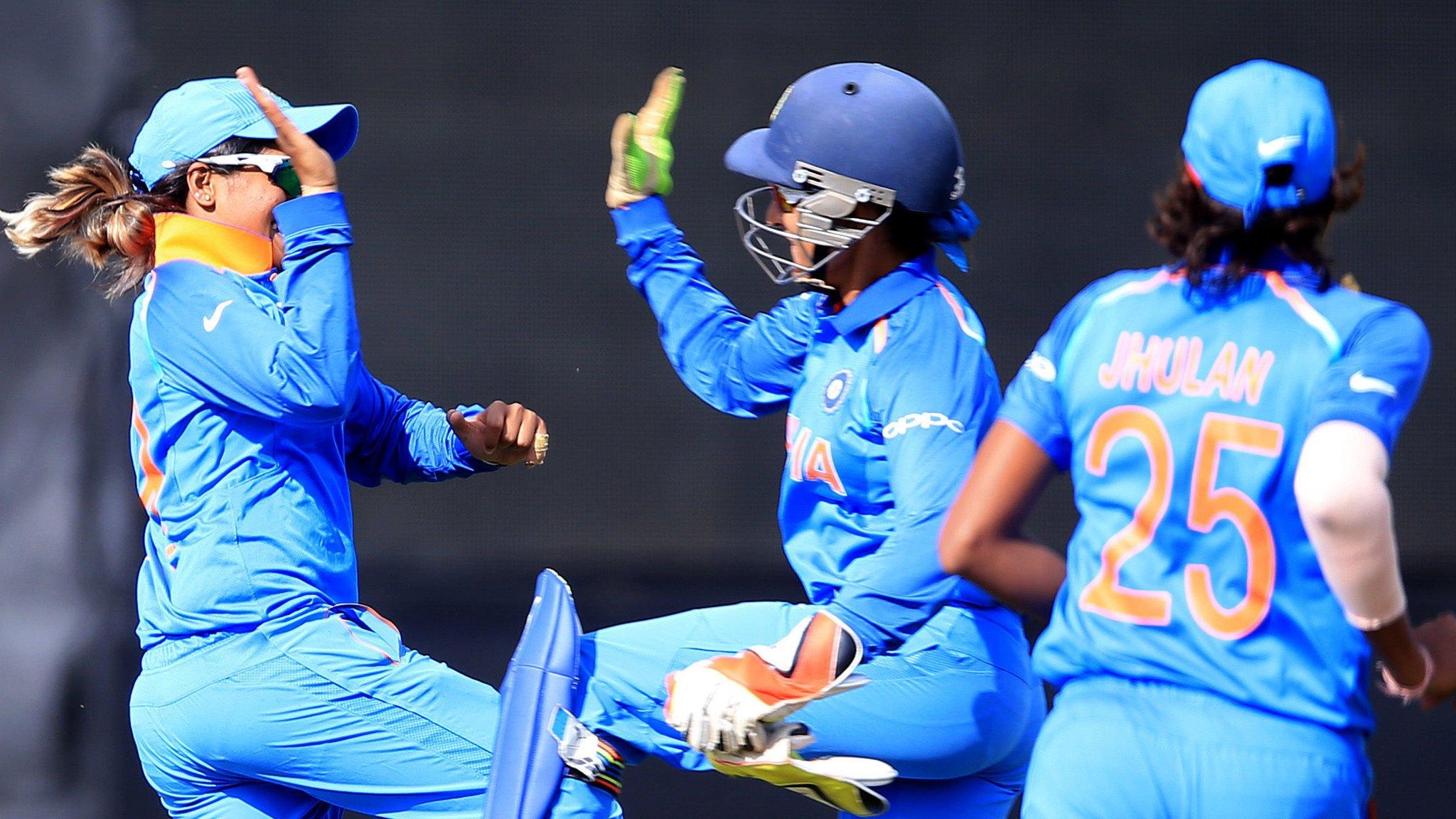 India celebrate beating England