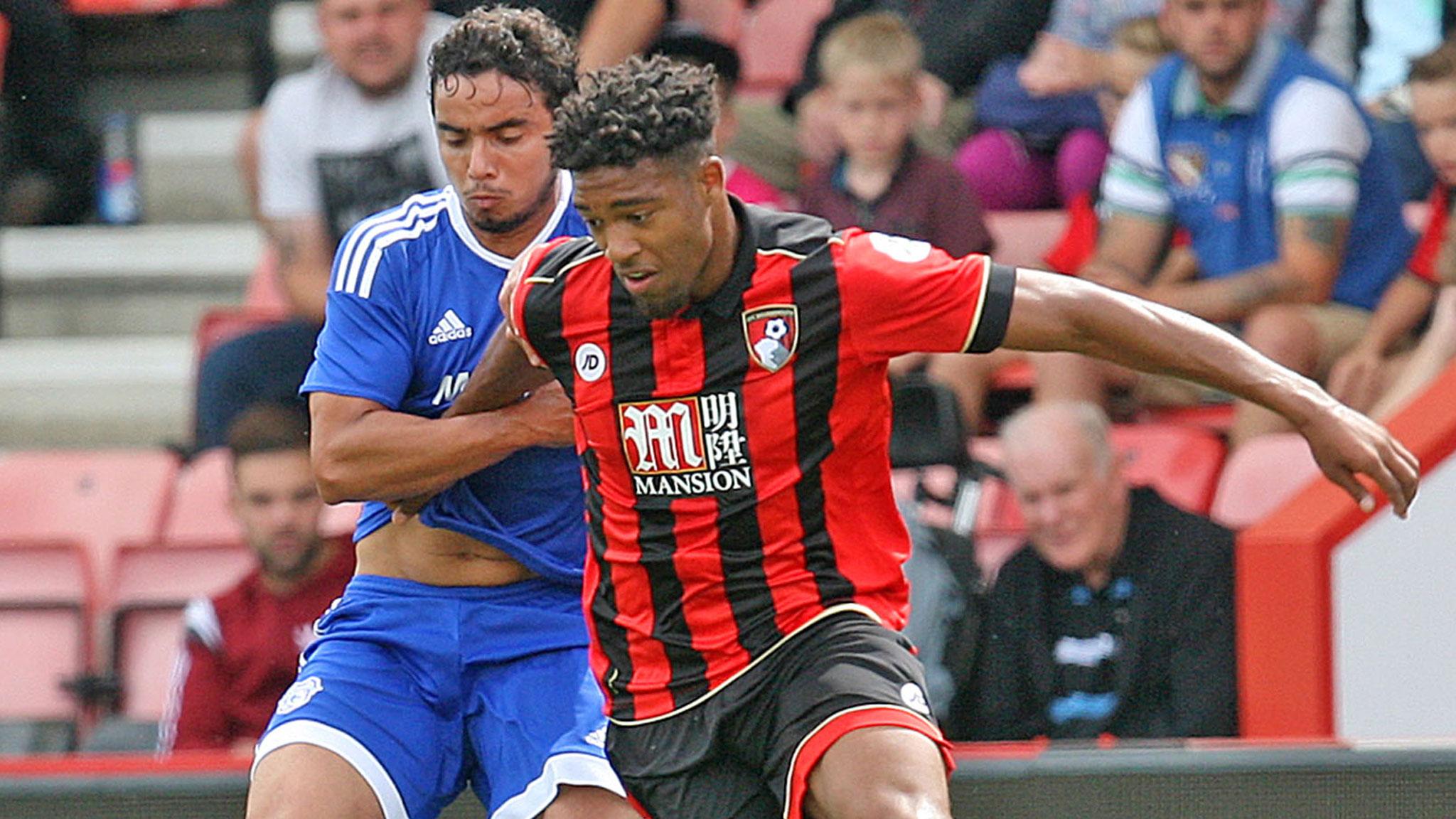 Jordan Ibe is challenged by Fabio Da Silva