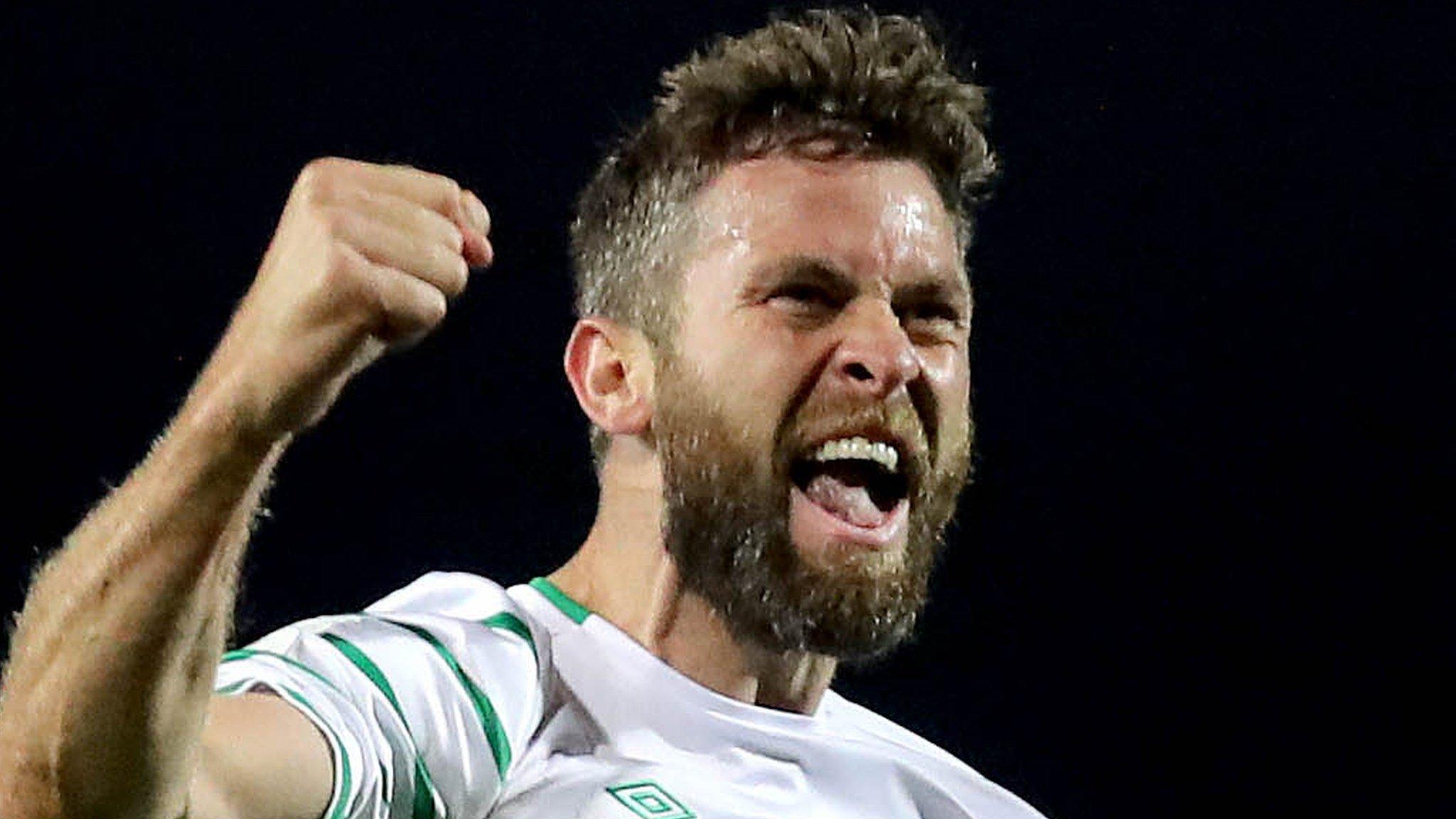 Daryl Murphy celebrates after equalising in Belgrade last month