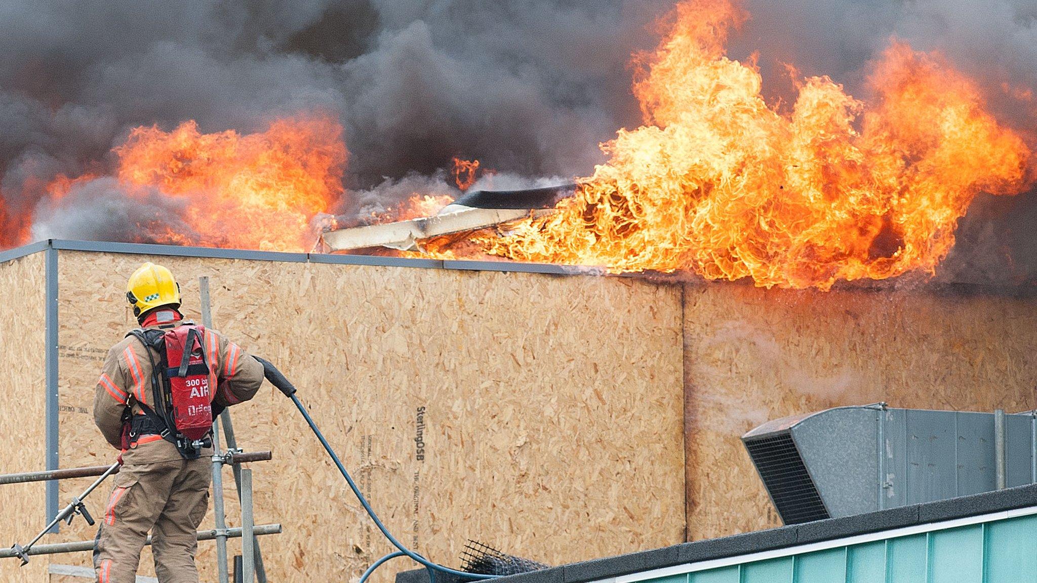 Fire on the roof of The Christie